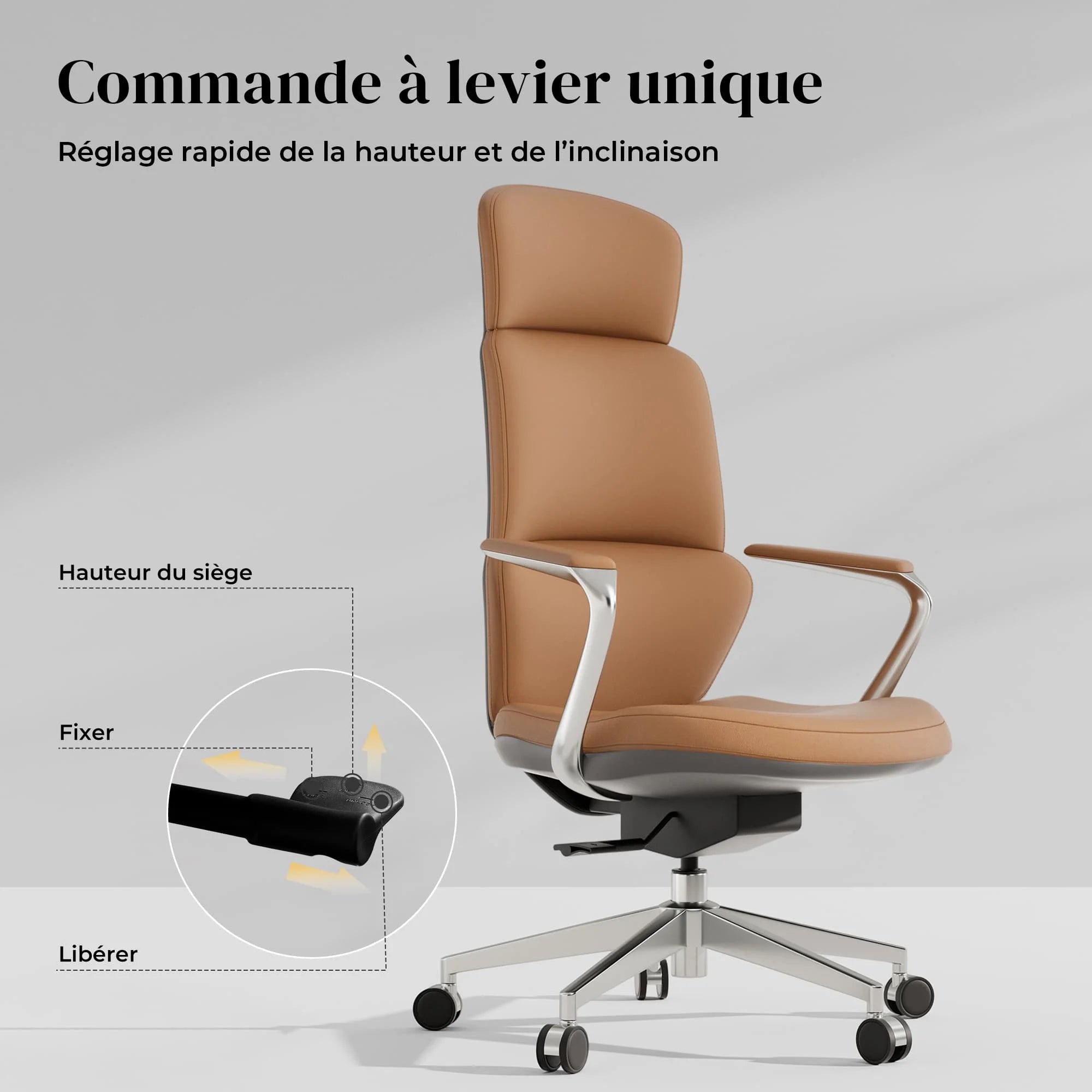 Nolan Chaise en Cuir avec Design Classique