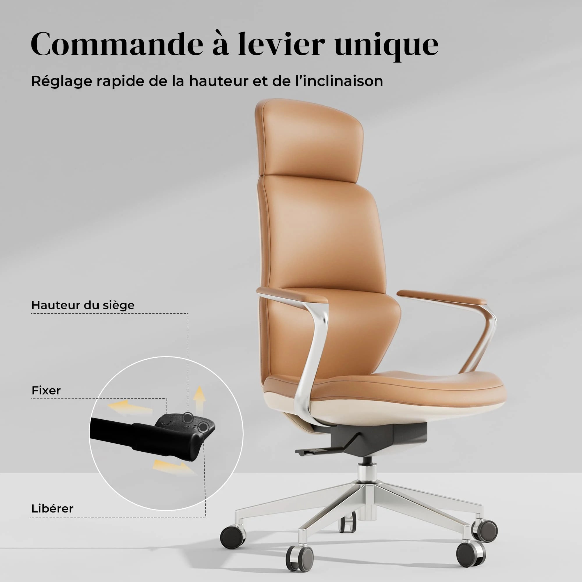 Nolan Chaise en Cuir avec Design Classique