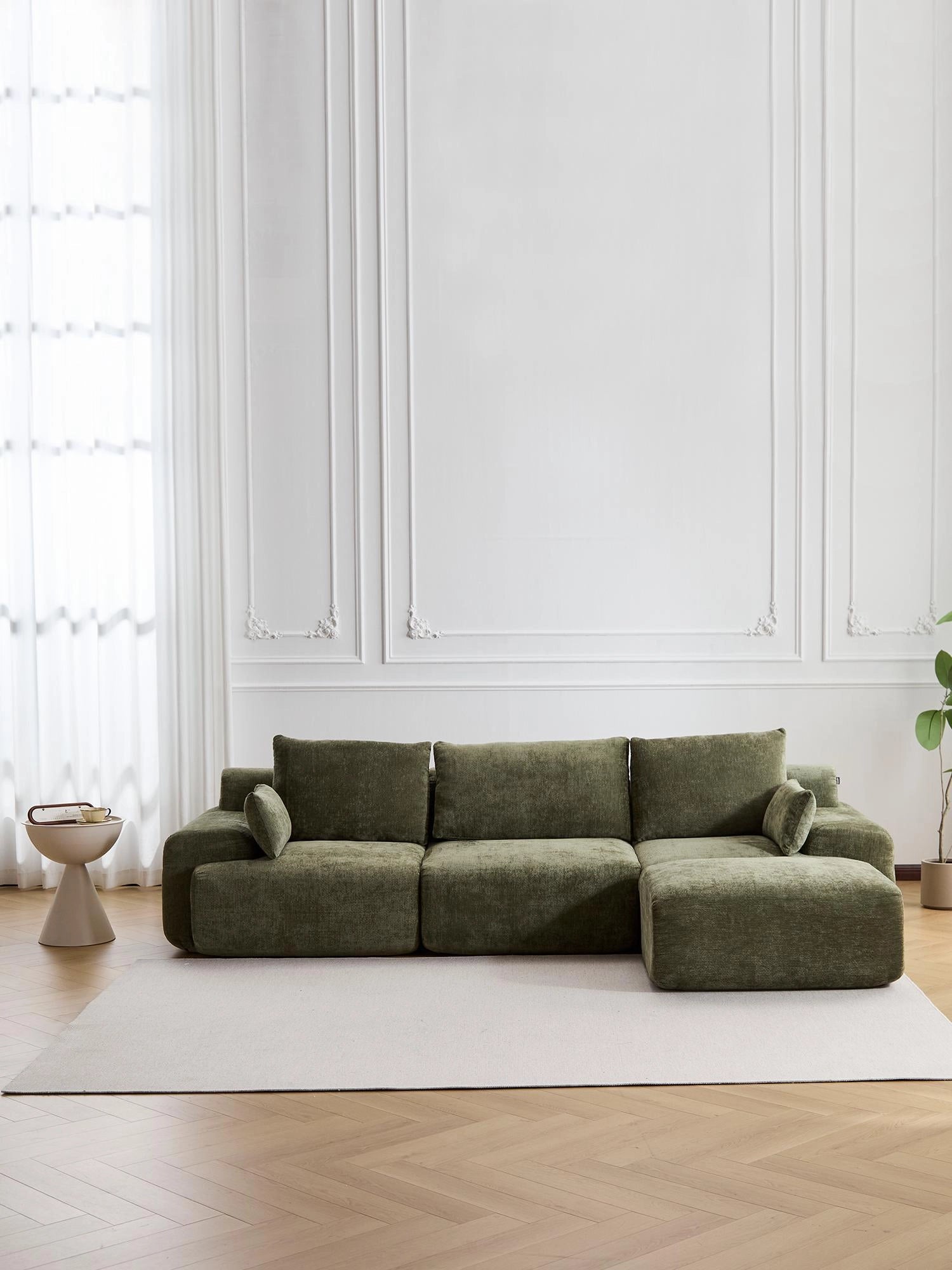 Zeus Canapé Sectionnel Compressé avec Pouf
