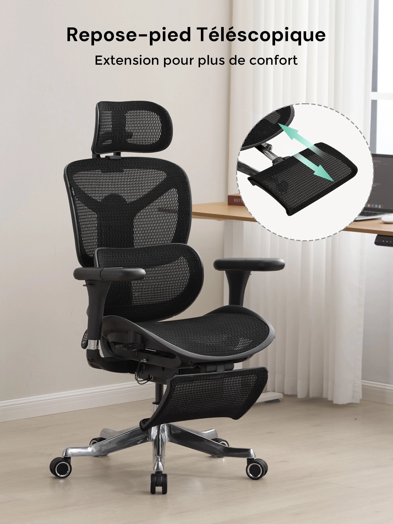 S9 Pro Chaise de bureau ergonomique avec réglage One-Touch
