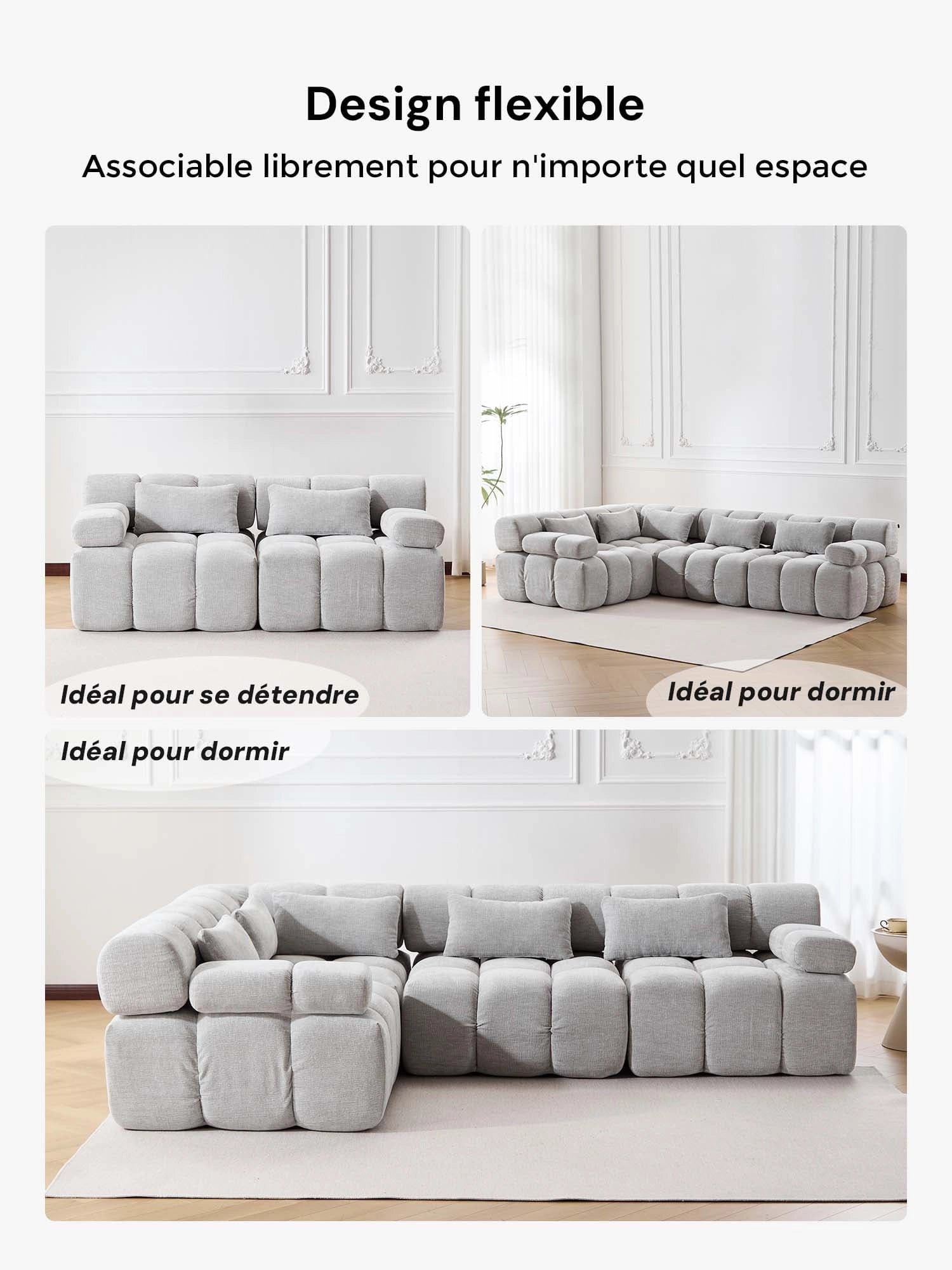 Dionysus Canapé Sectionnel Compressé Design de Luxe
