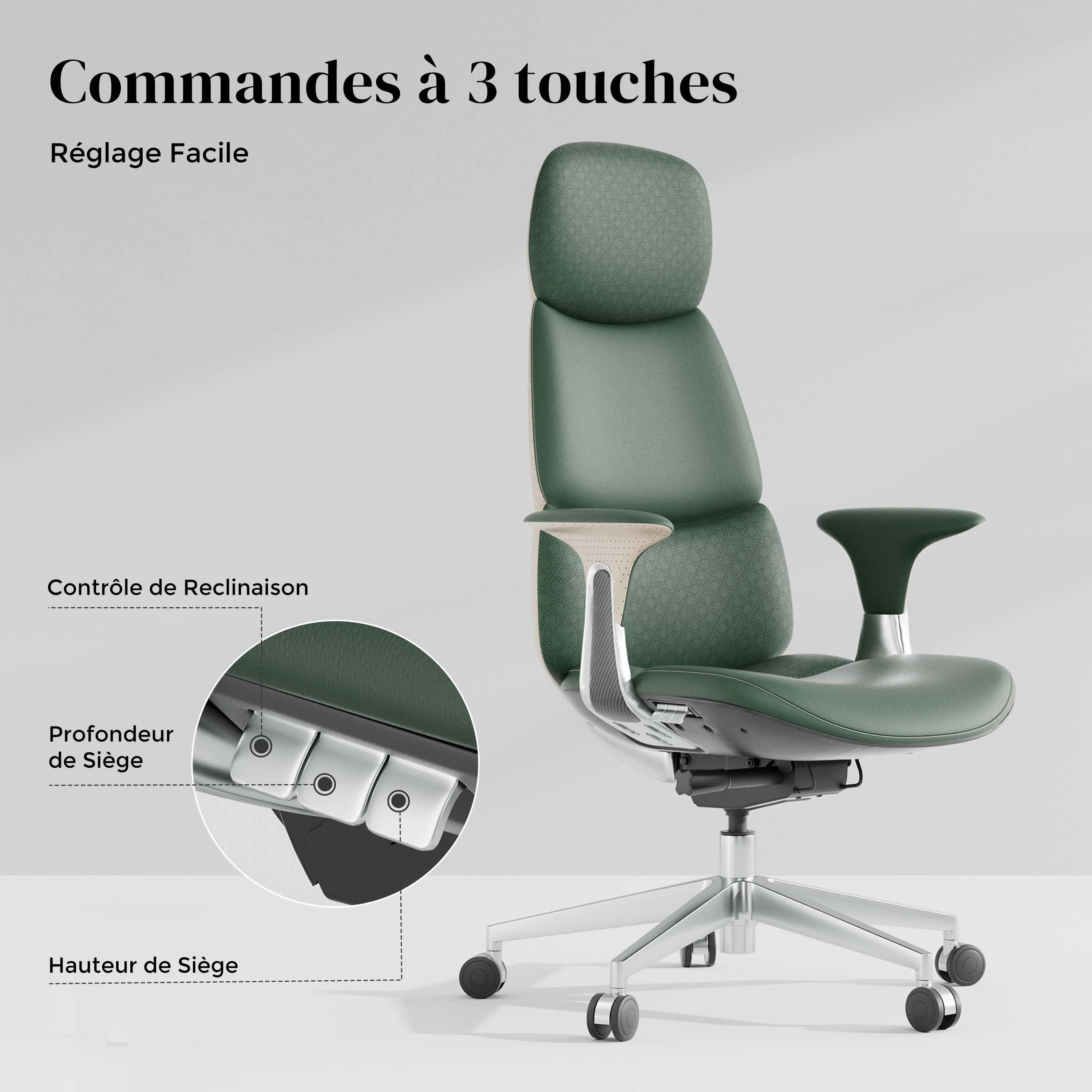 Nyla Chaise en Cuir avec Réglage Facile