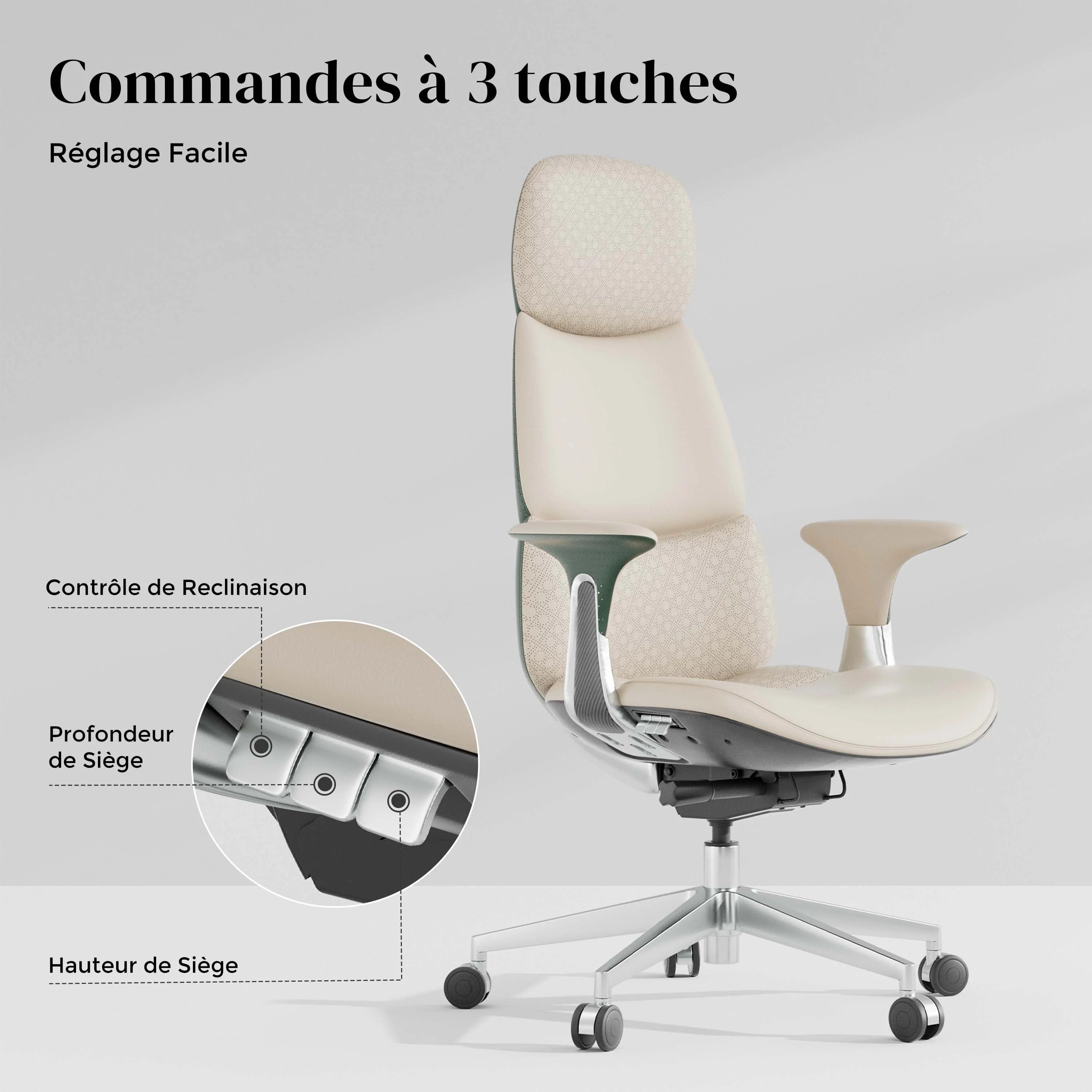 Nyla Chaise en Cuir avec Réglage Facile
