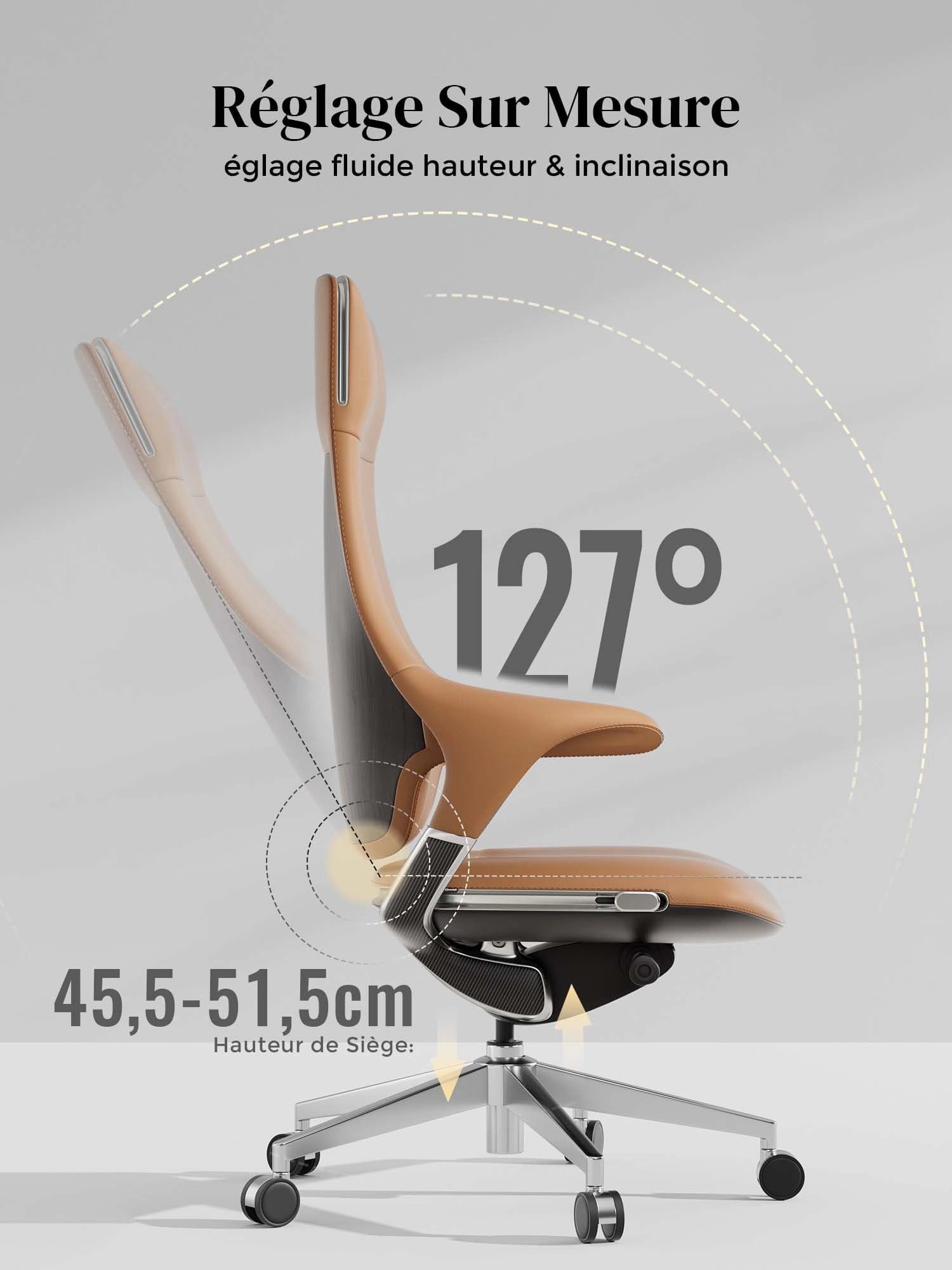Nigel Chaise en Cuir Premium avec Assise Confortable