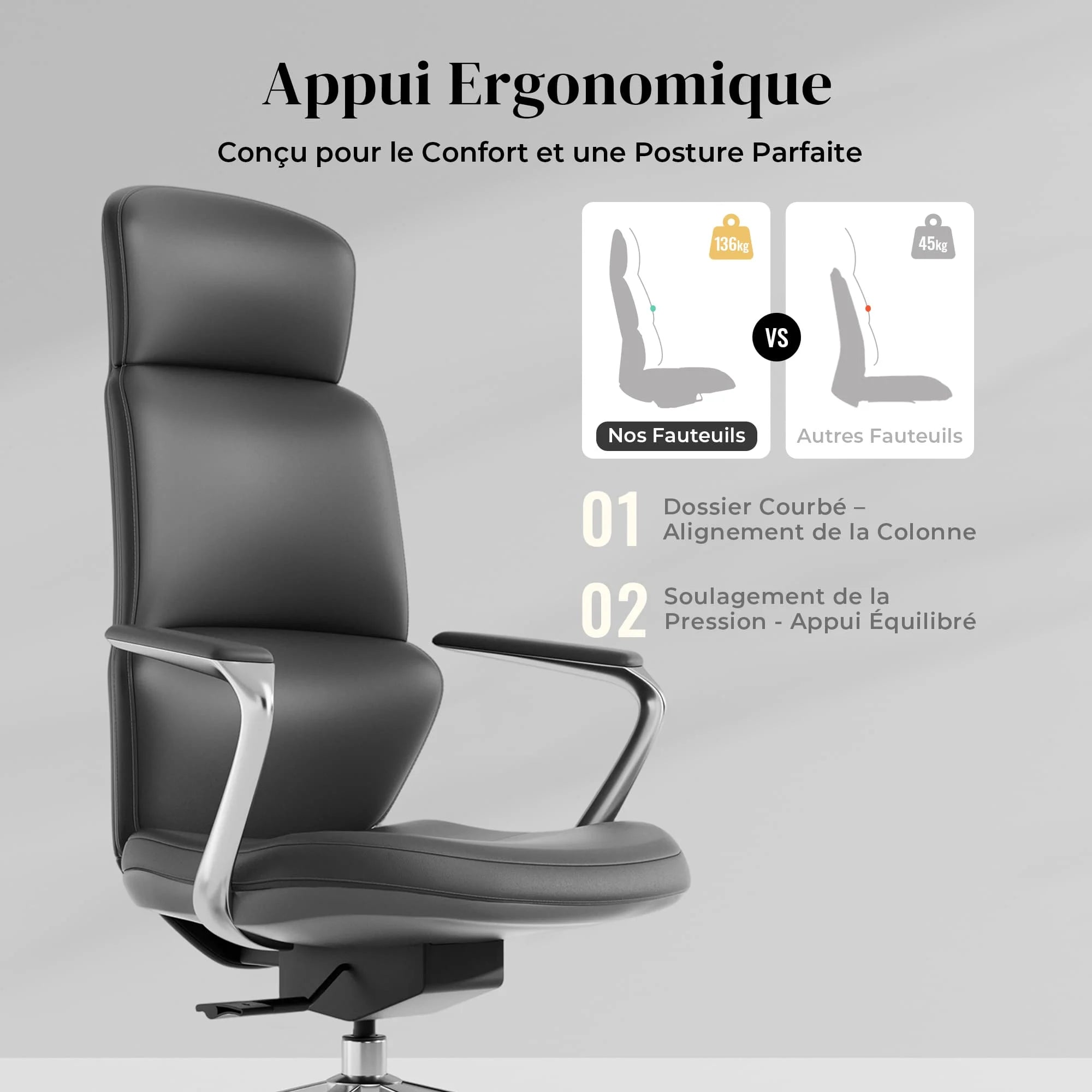 Nolan Chaise en Cuir avec Design Classique
