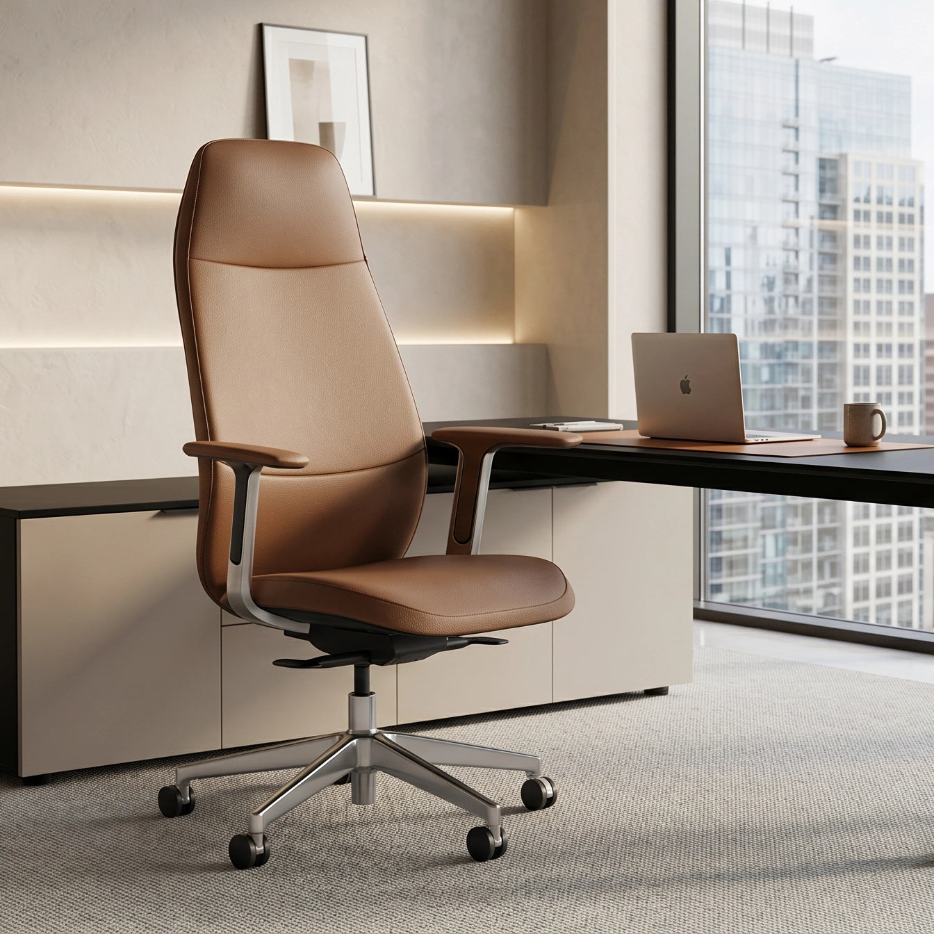 Nico Chaise de bureau en cuir haut de gamme