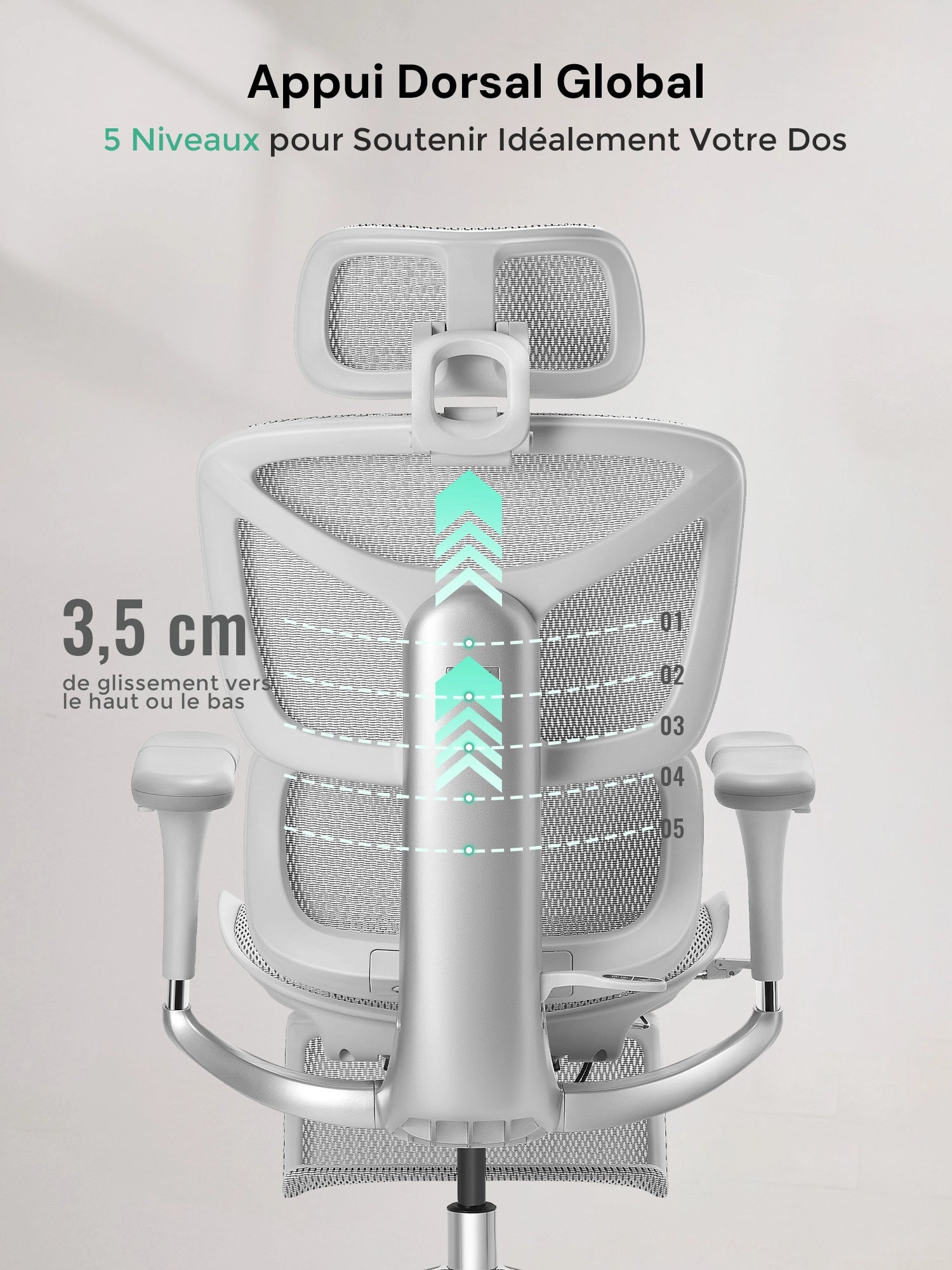 S9 Pro Chaise de bureau ergonomique avec réglage One-Touch