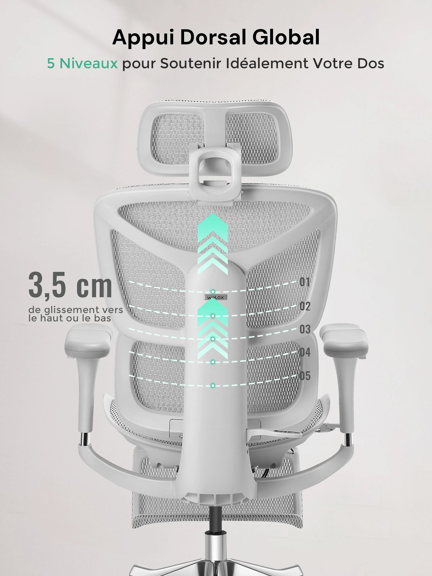 S9 Pro Chaise de bureau ergonomique avec réglage One-Touch