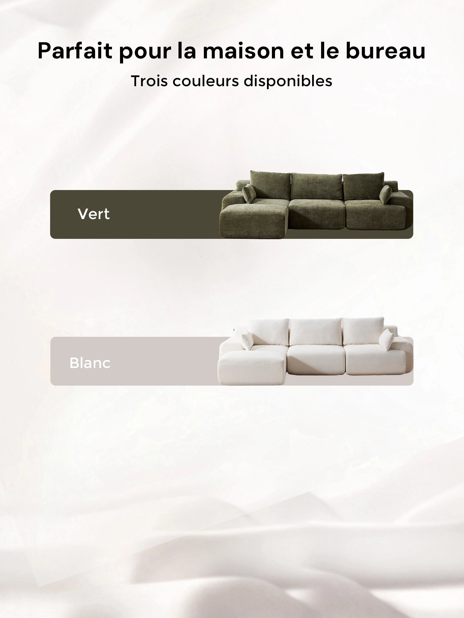 Zeus Canapé Sectionnel Compressé avec Pouf