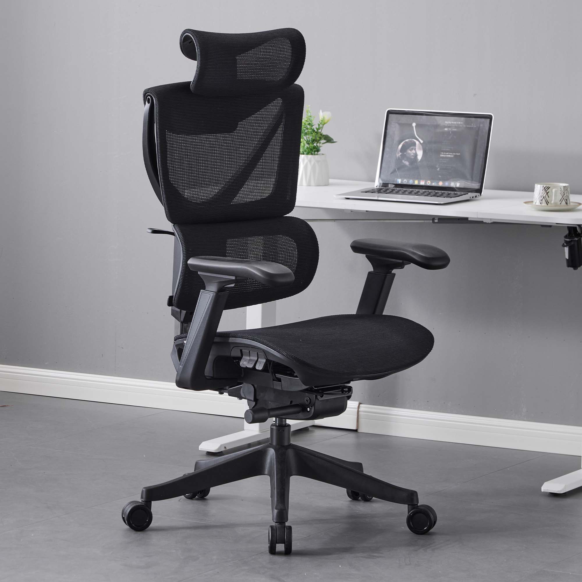 S7 Chaise de bureau ergonomique avec réglage à trois boutons