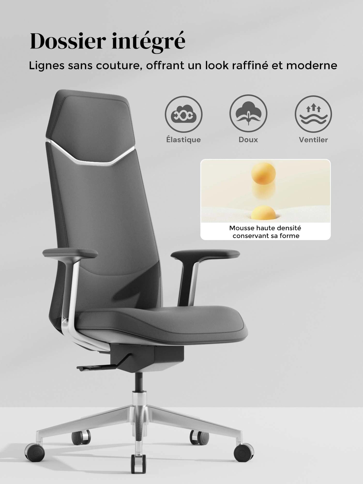 Neris Chaise de Bureau en Cuir avec Meilleur Rapport Qualité-Prix