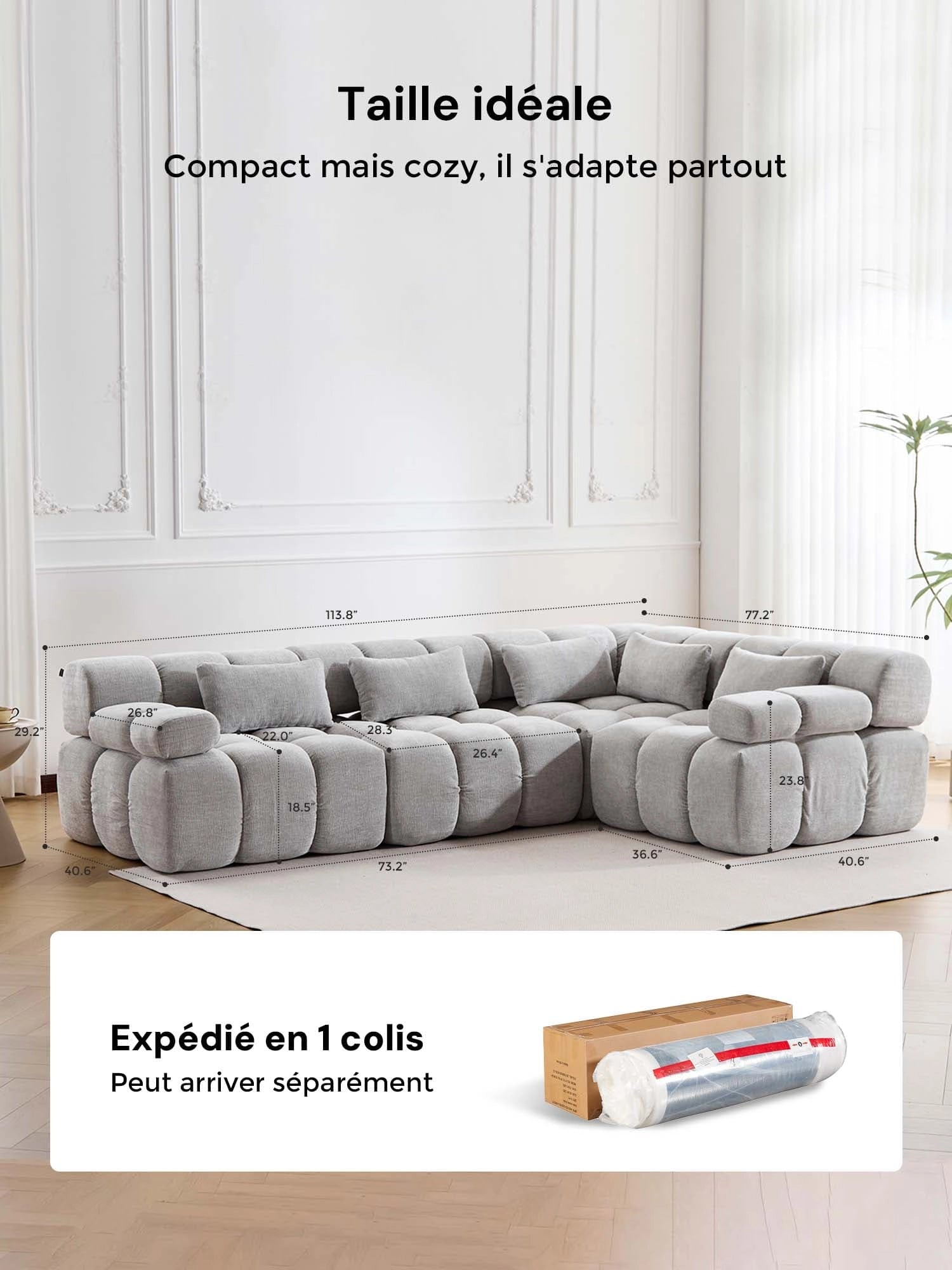 Dionysus Canapé Sectionnel Compressé Design de Luxe