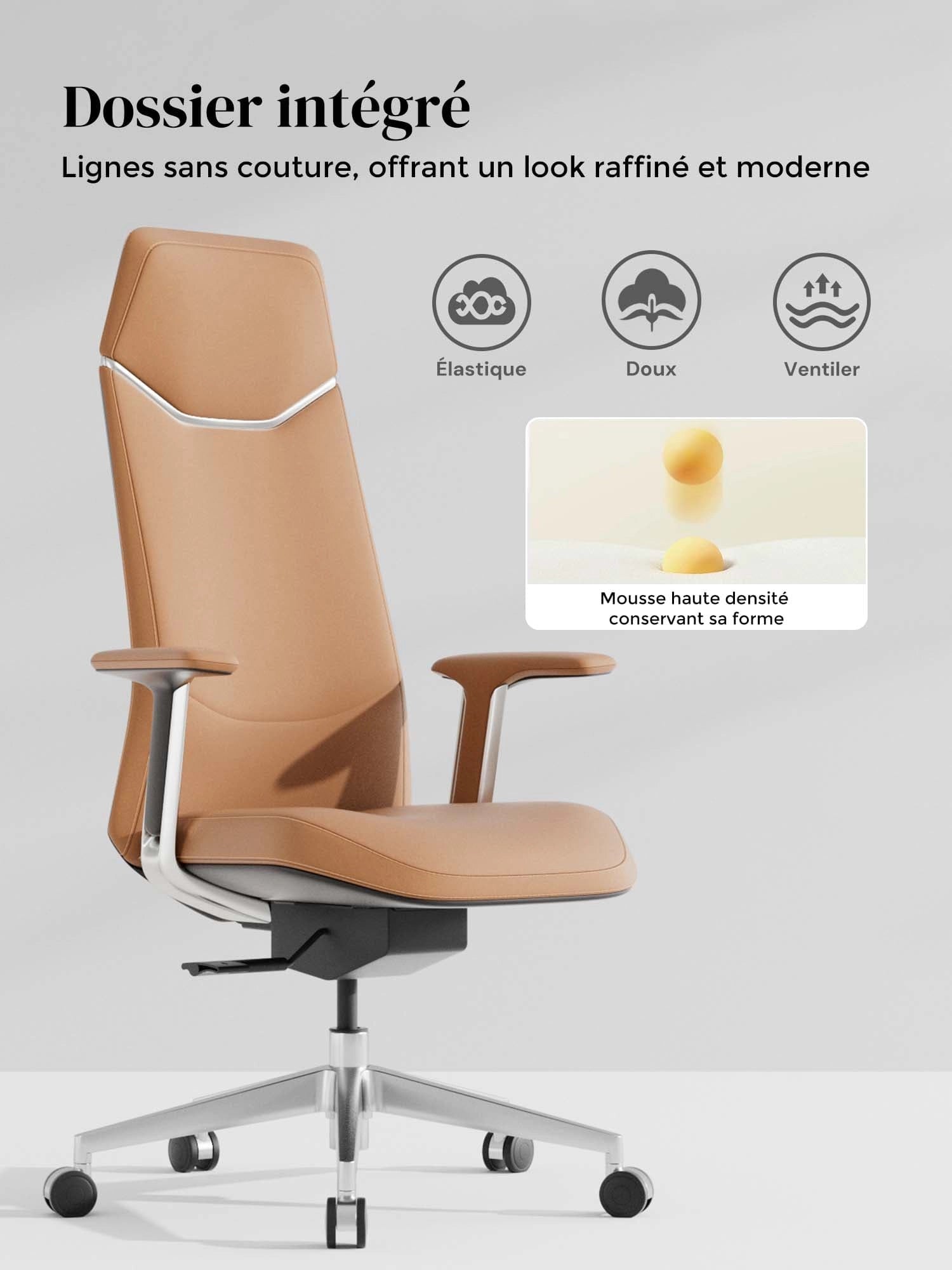 Neris Chaise de Bureau en Cuir avec Meilleur Rapport Qualité-Prix
