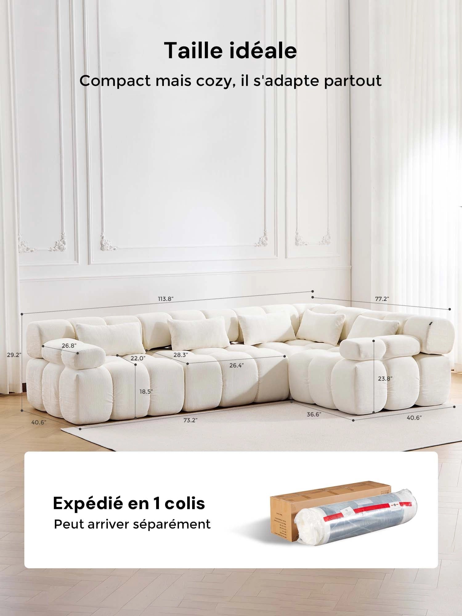 Dionysus Canapé Sectionnel Compressé Design de Luxe