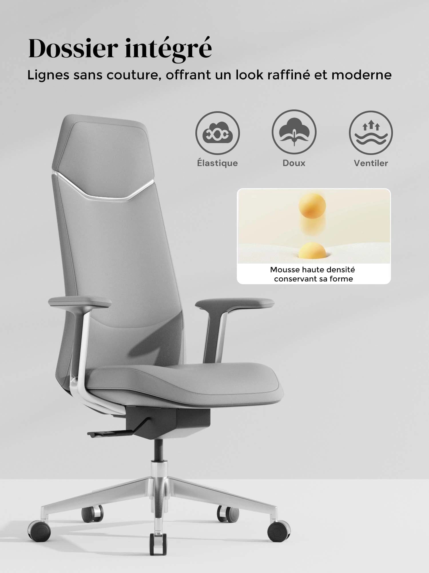 Neris Chaise de Bureau en Cuir avec Meilleur Rapport Qualité-Prix