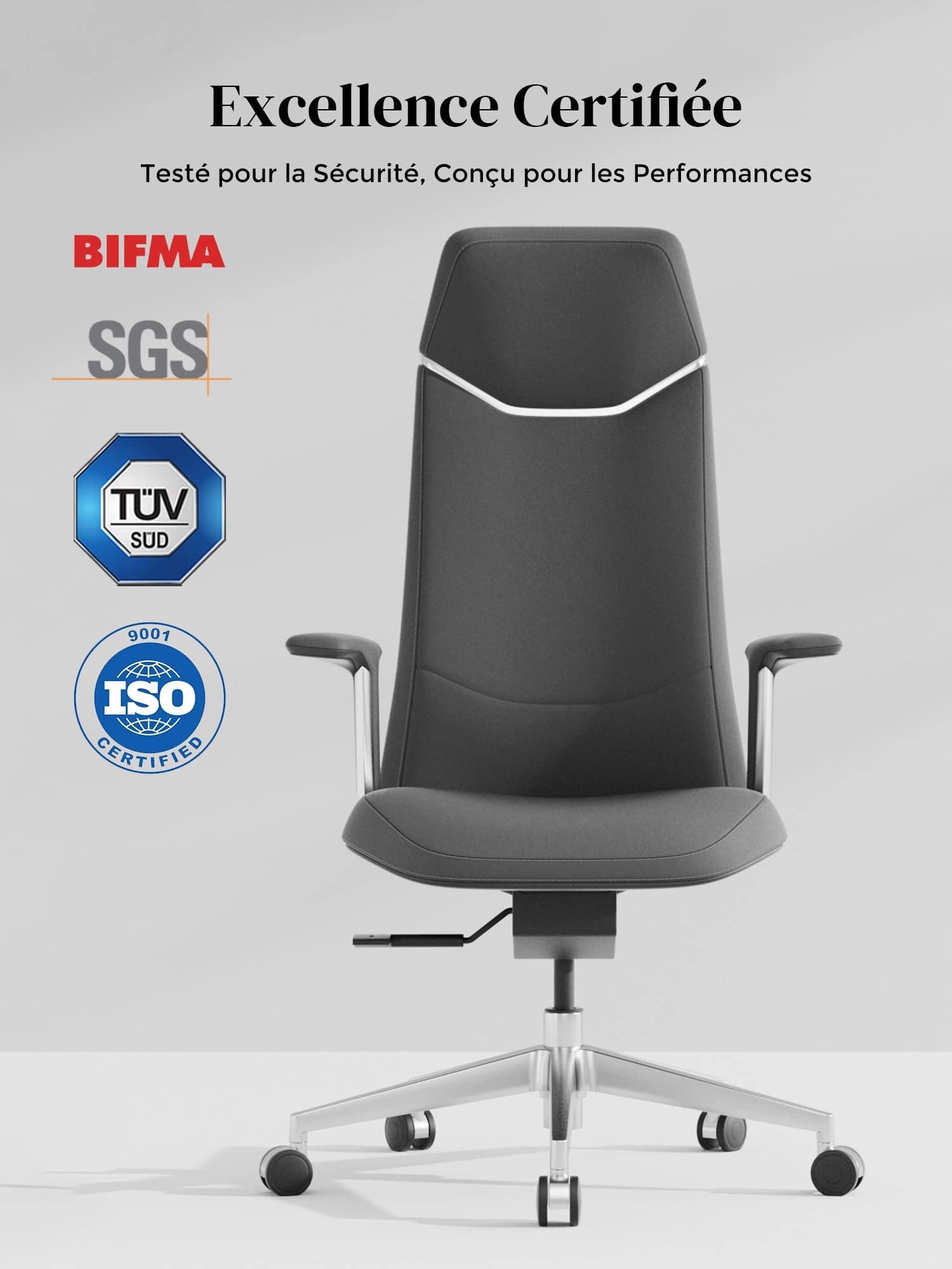 Neris Chaise de Bureau en Cuir avec Meilleur Rapport Qualité-Prix