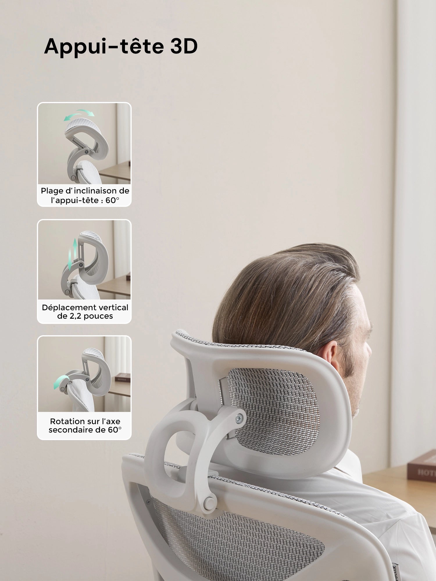 S9 Pro Chaise de bureau ergonomique avec réglage One-Touch