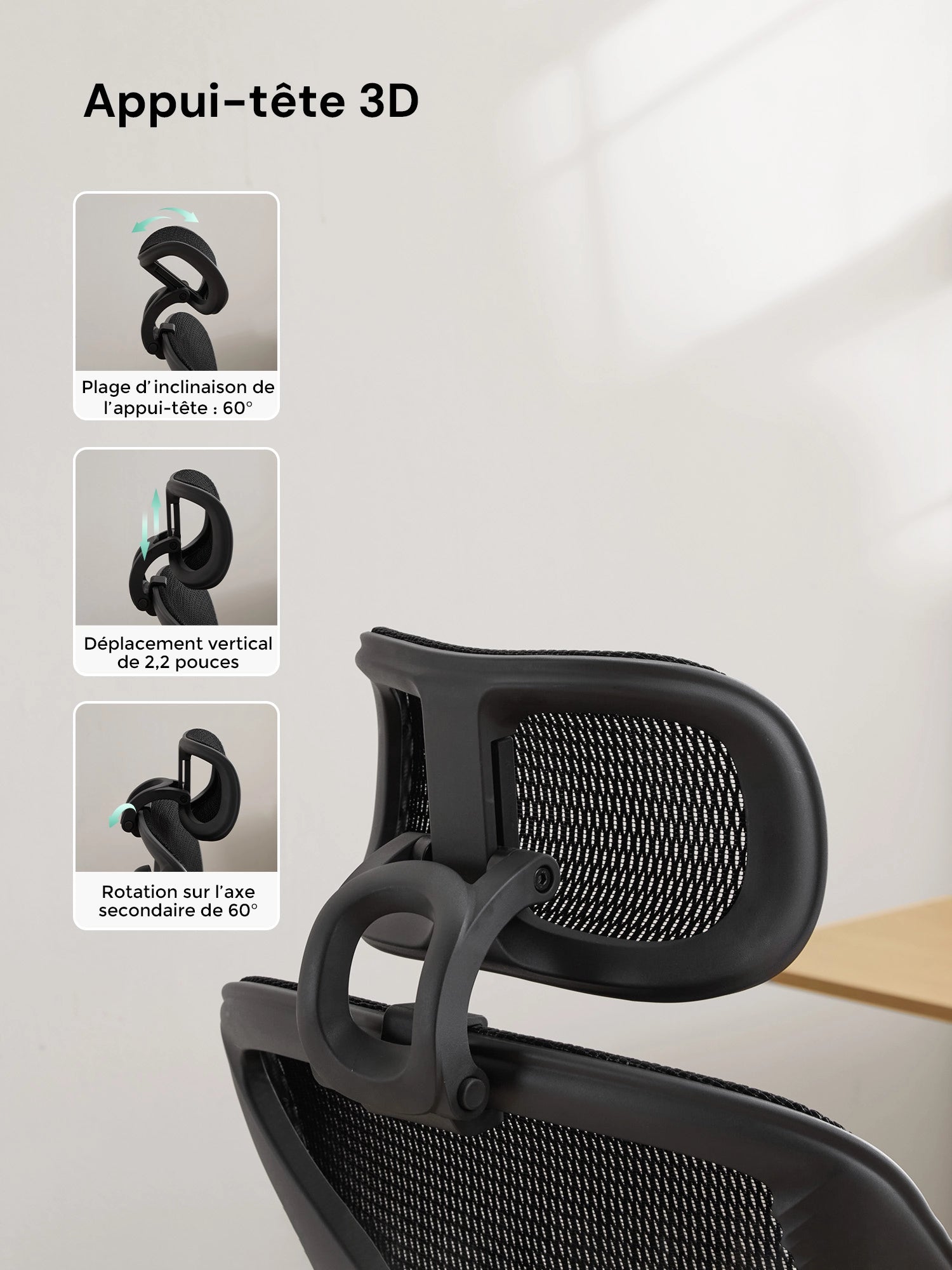 S9 Pro Chaise de bureau ergonomique avec réglage One-Touch