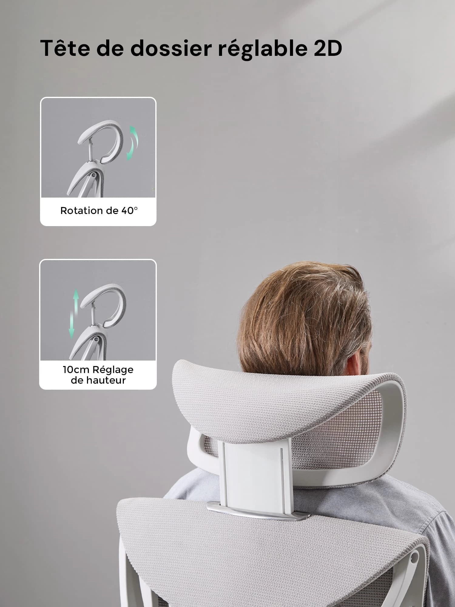 S7 Chaise de bureau ergonomique avec réglage à trois boutons