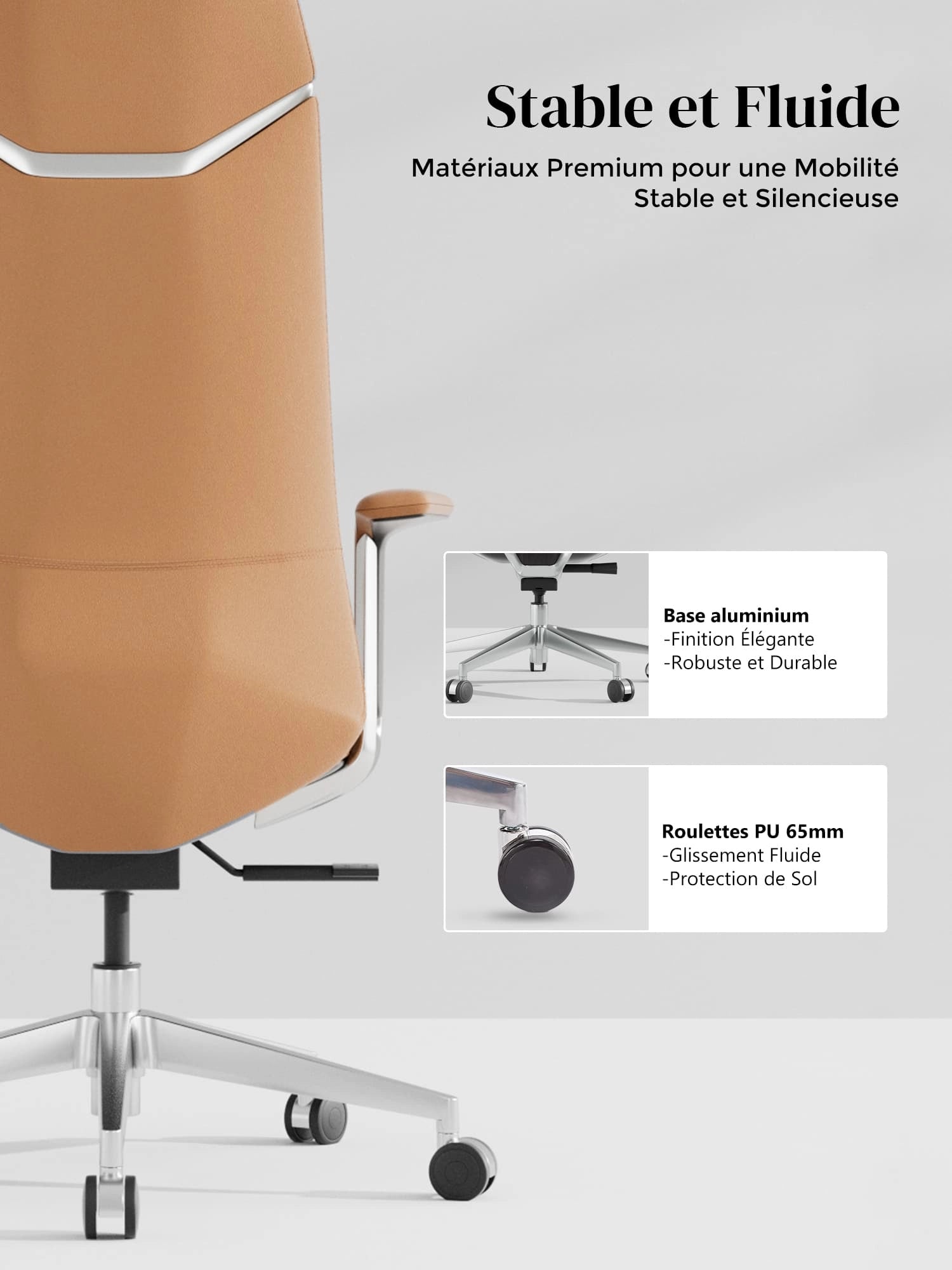 Neris Chaise de Bureau en Cuir avec Meilleur Rapport Qualité-Prix