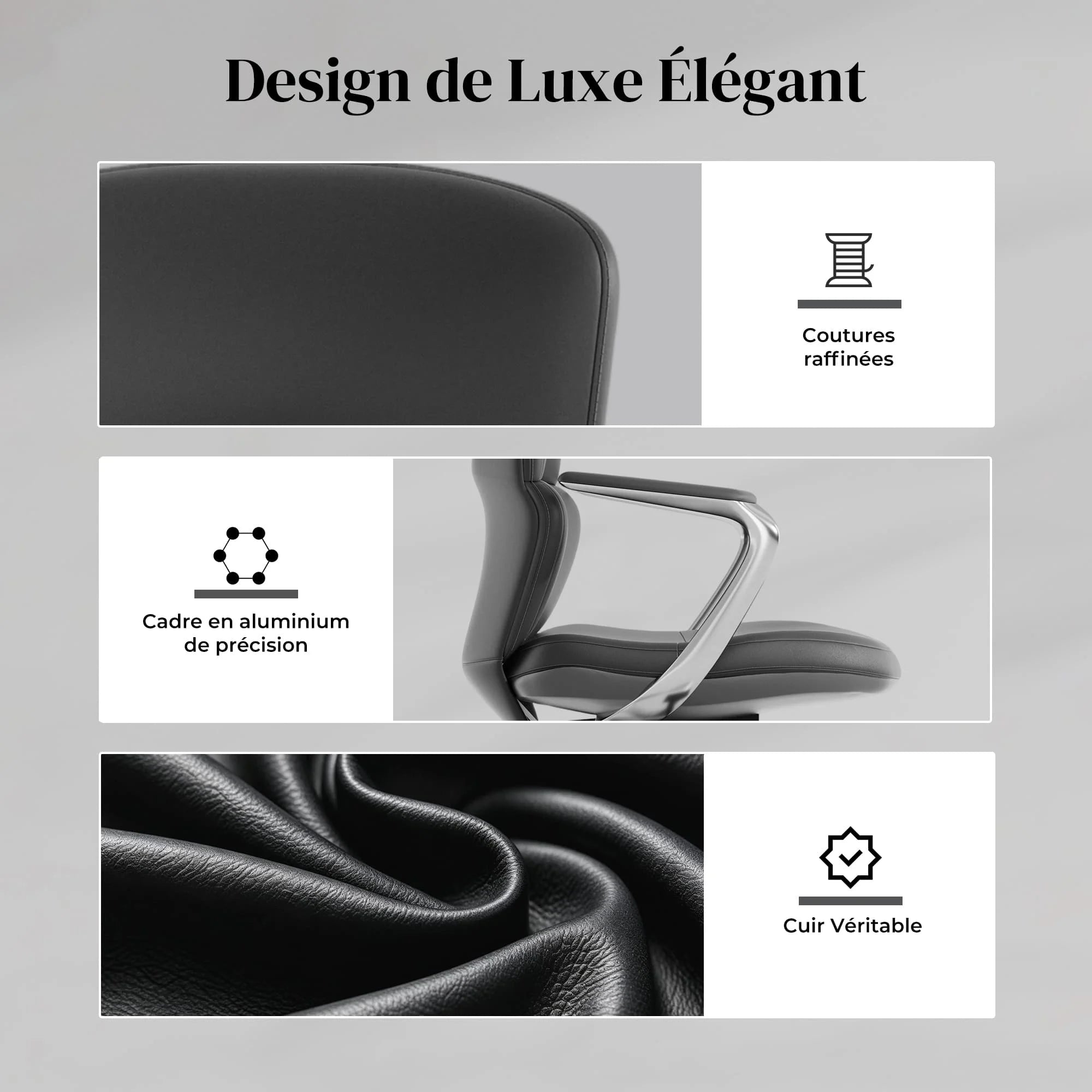 Nolan Chaise en Cuir avec Design Classique