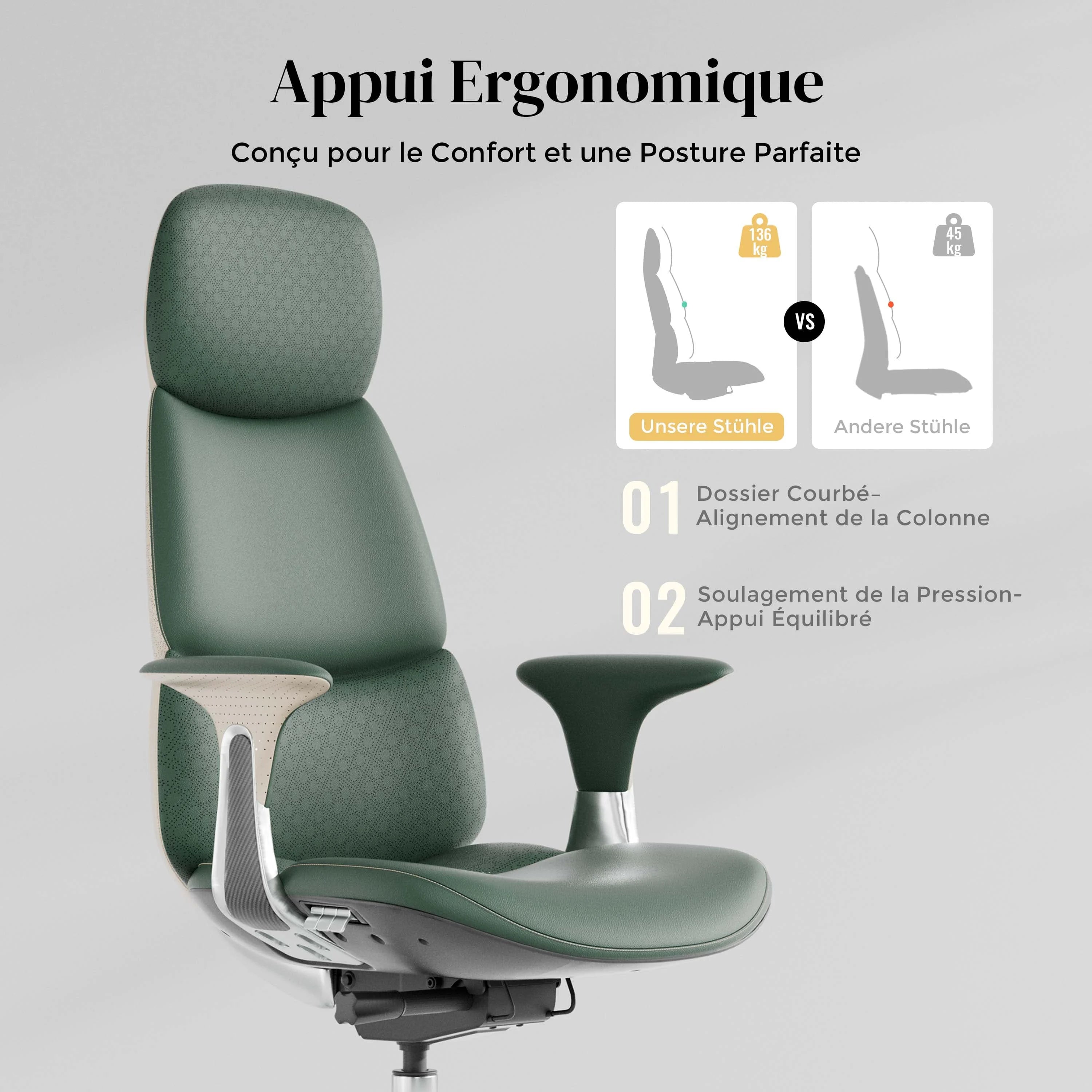 Nyla Chaise en Cuir avec Réglage Facile