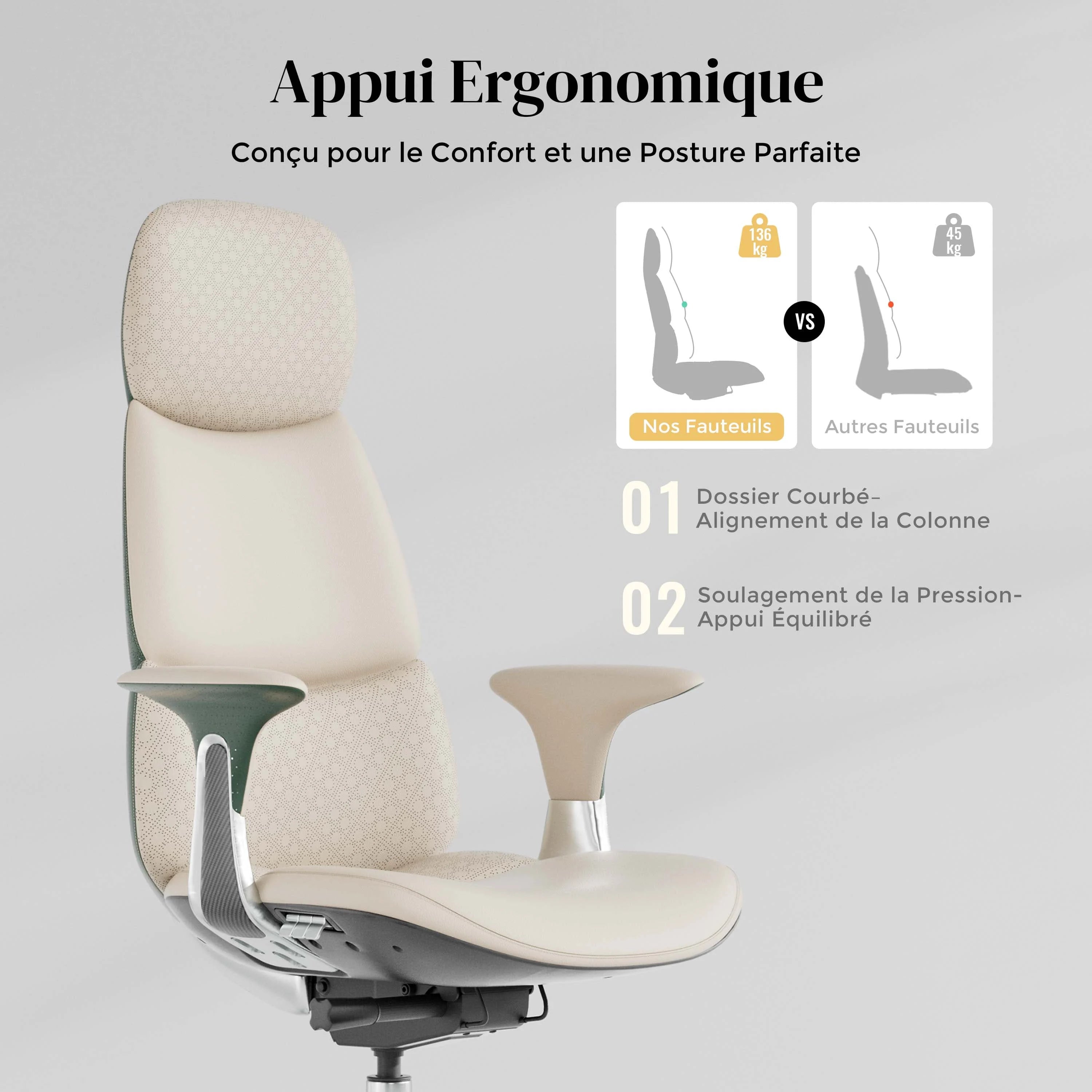 Nolan Chaise en Cuir avec Design Classique