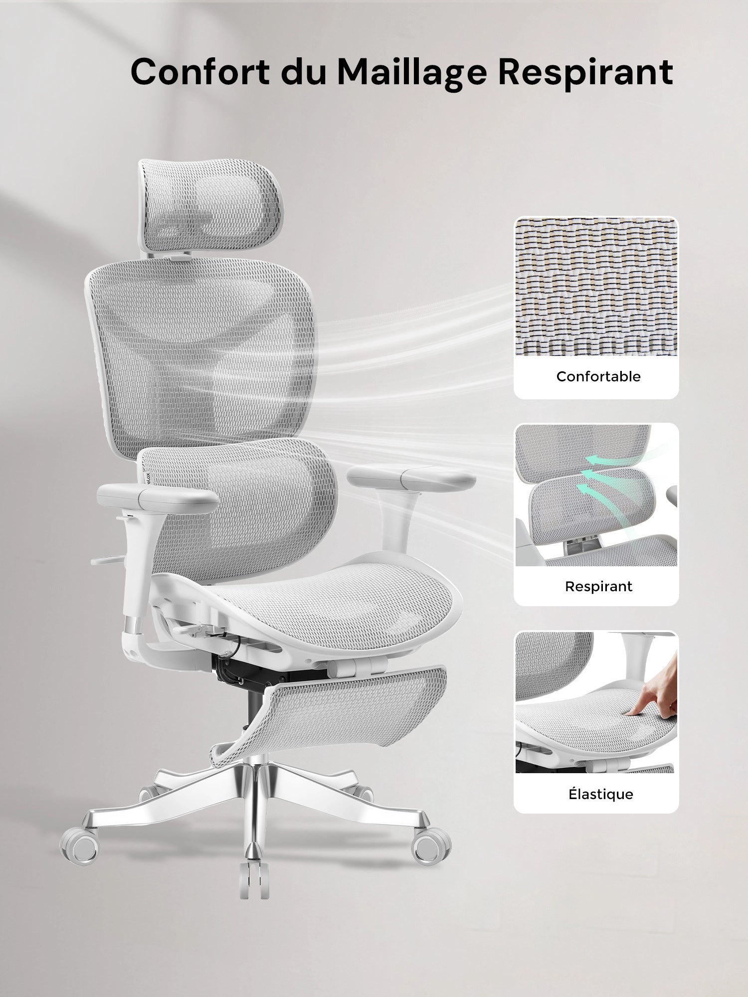 S9 Pro Chaise de bureau ergonomique avec réglage One-Touch
