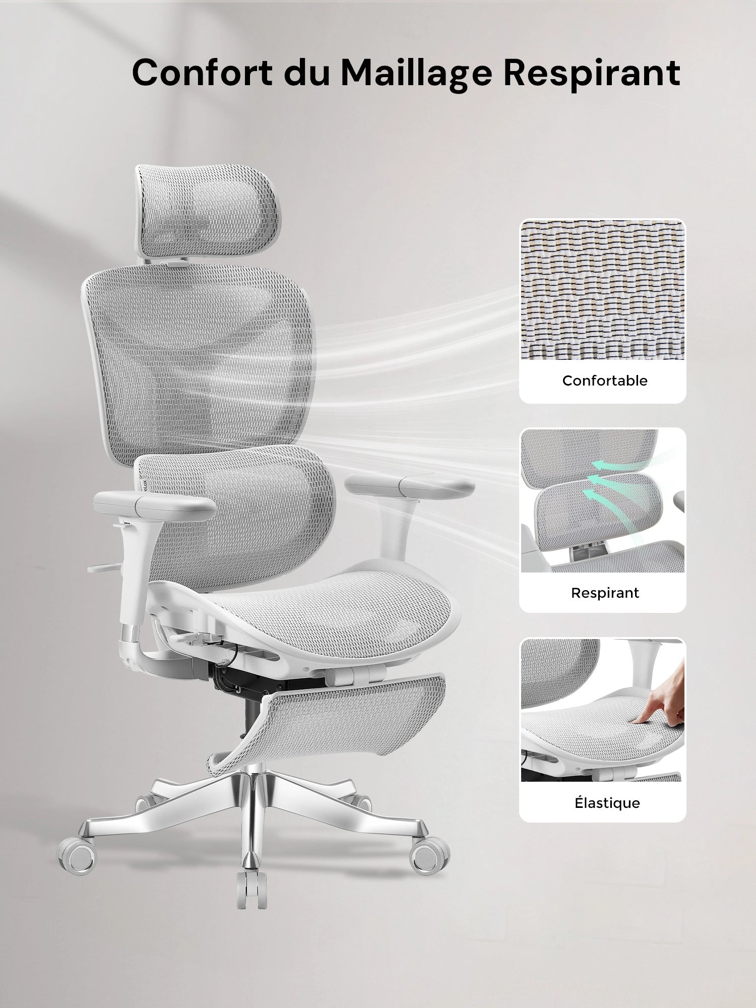 S9 Pro Chaise de bureau ergonomique avec réglage One-Touch