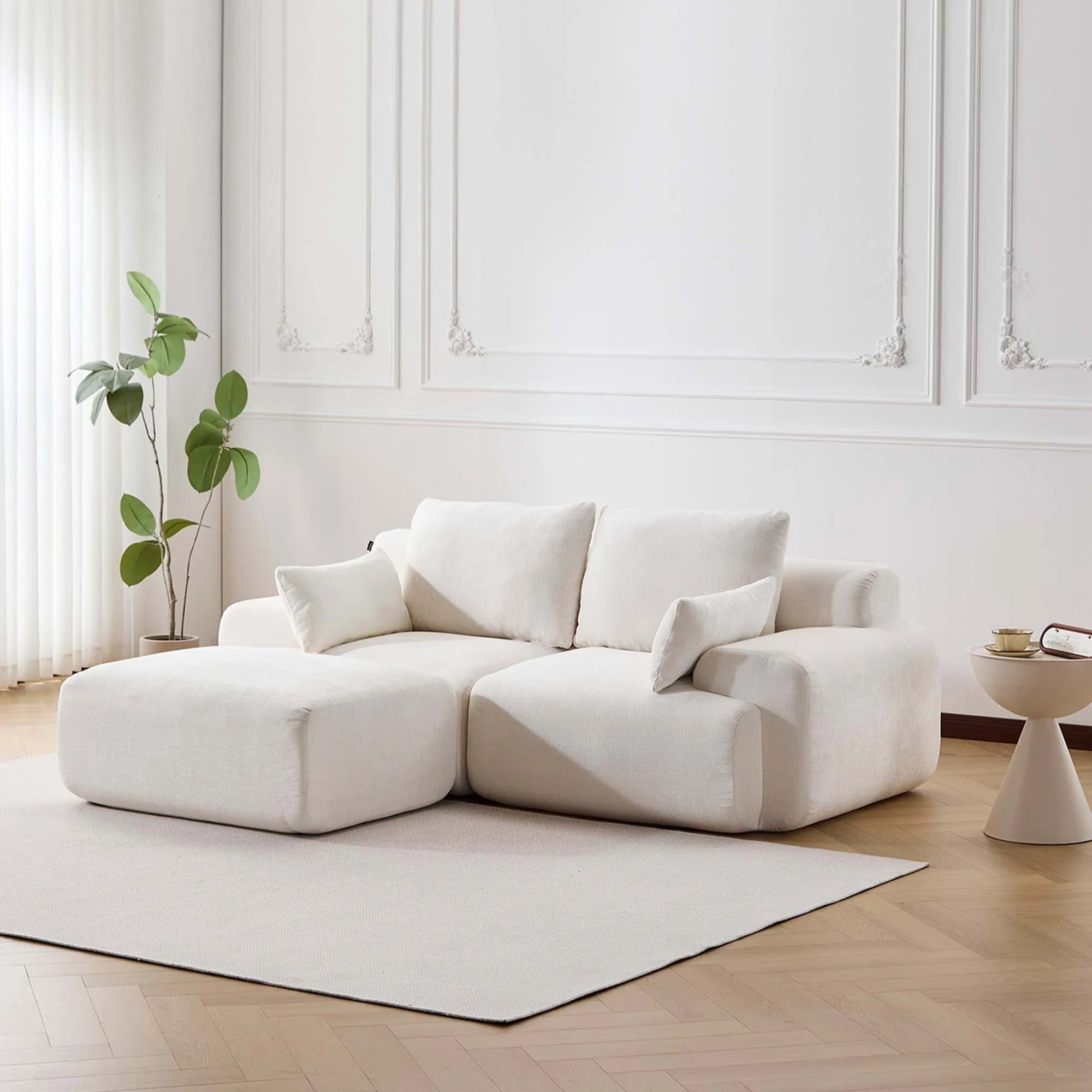 Zeus Canapé Sectionnel Compressé avec Pouf