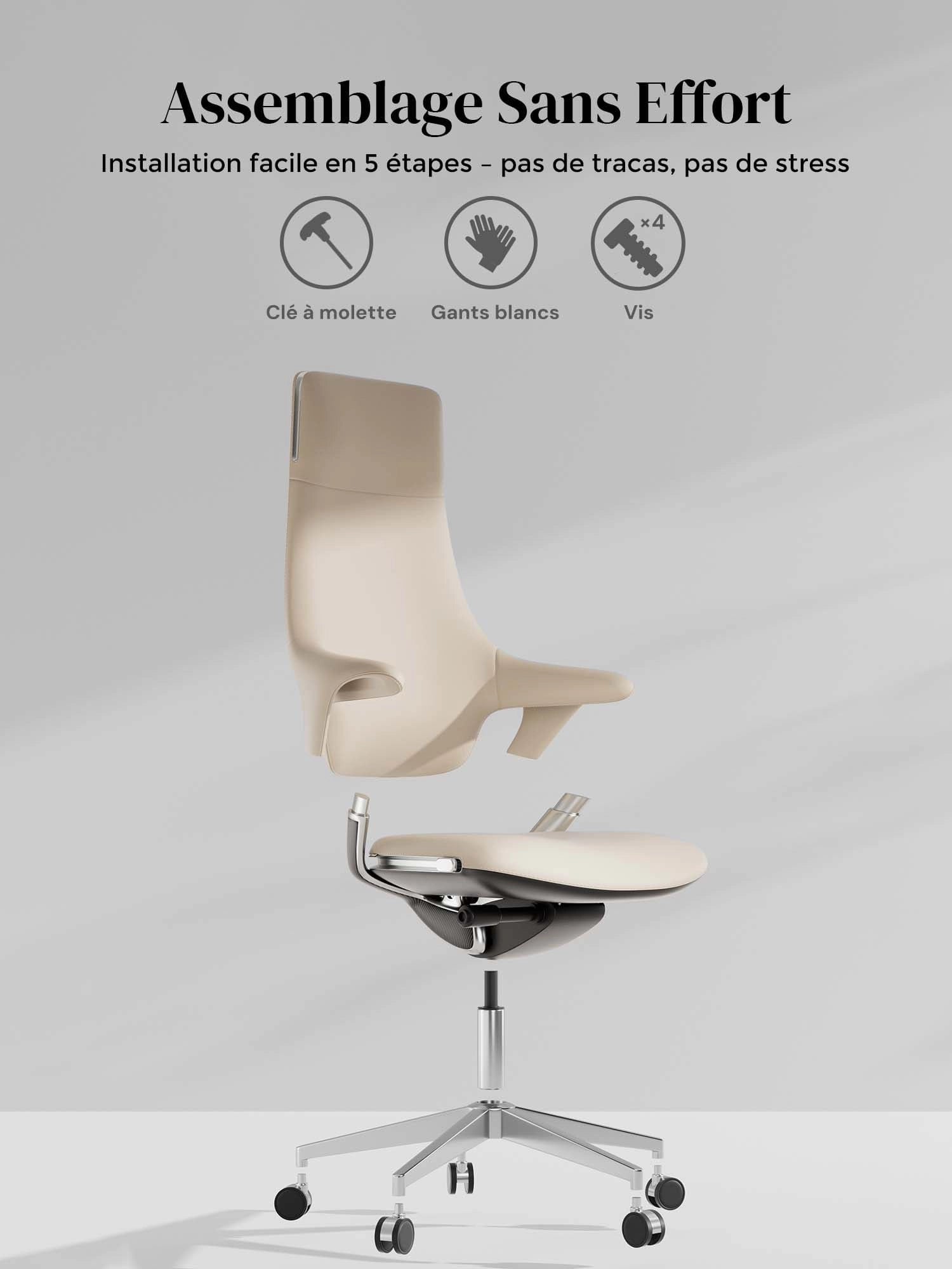 Nigel Chaise en Cuir Premium avec Assise Confortable