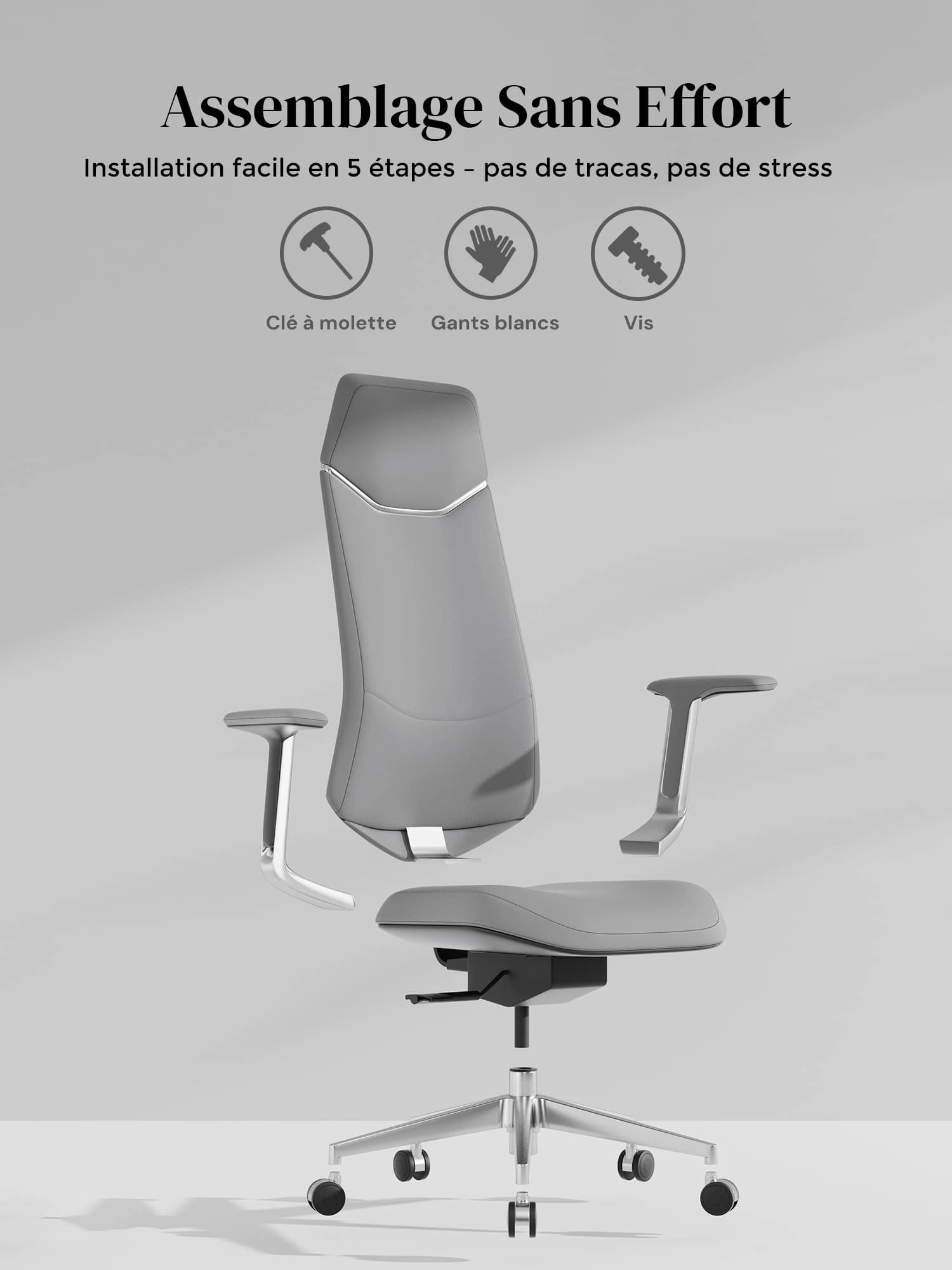 Neris Chaise de Bureau en Cuir avec Meilleur Rapport Qualité-Prix