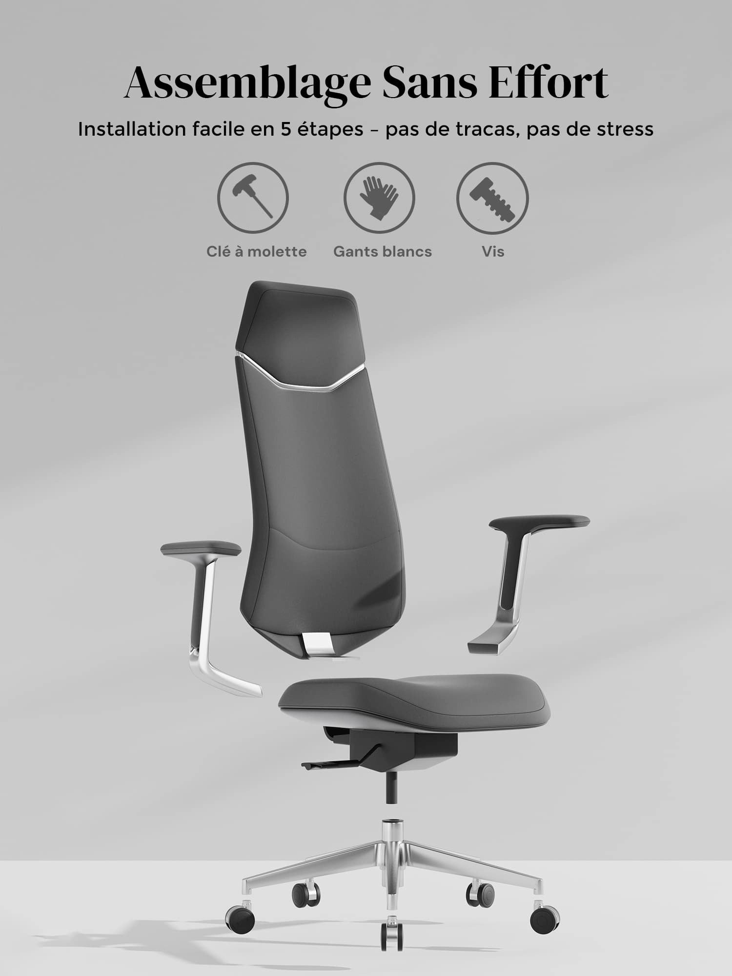 Neris Chaise de Bureau en Cuir avec Meilleur Rapport Qualité-Prix