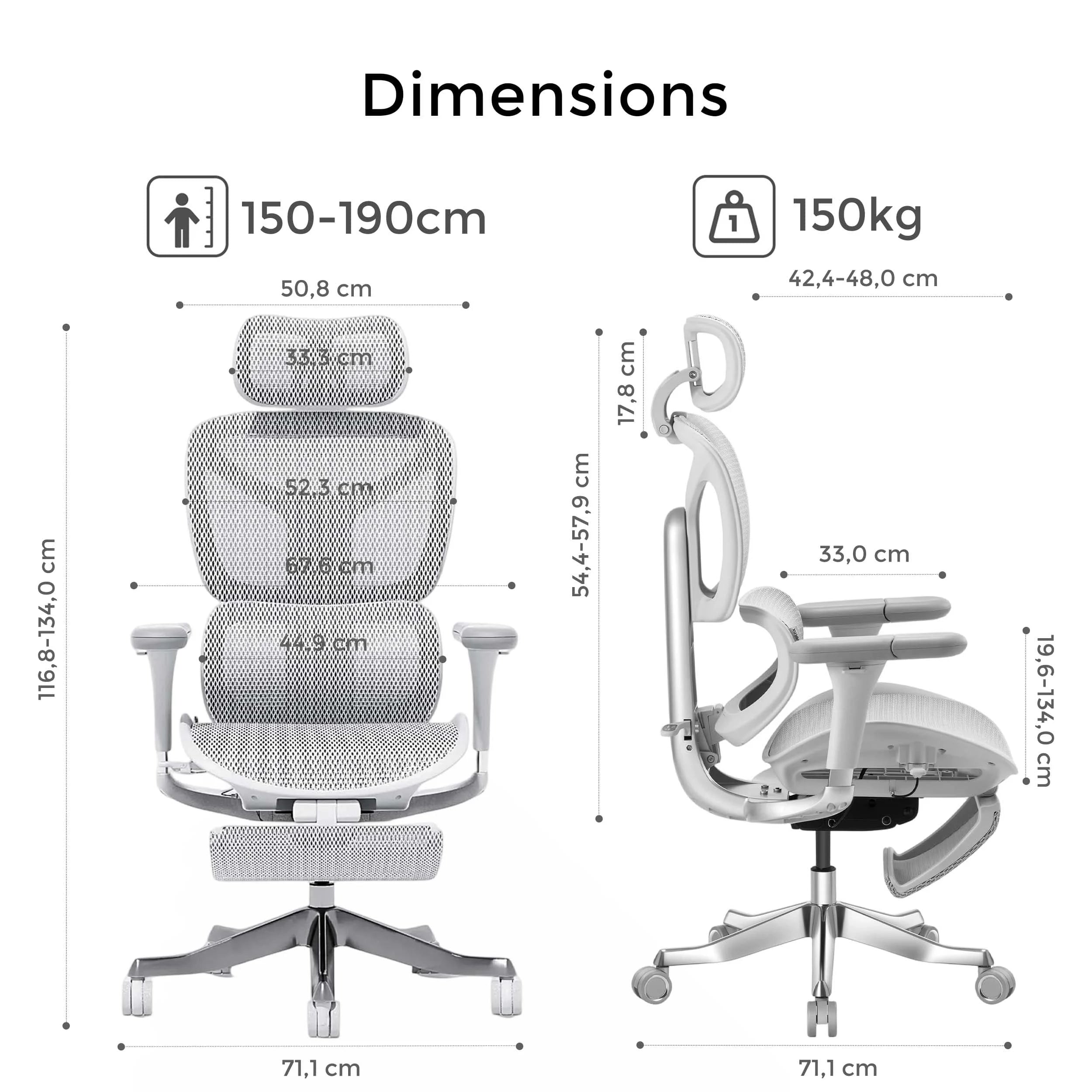 S9 Pro Chaise de bureau ergonomique avec réglage One-Touch