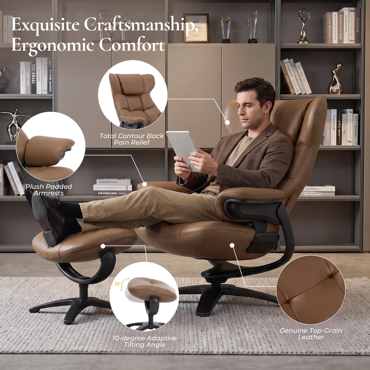 Mesa Fauteuil de détente avec repose-pieds
