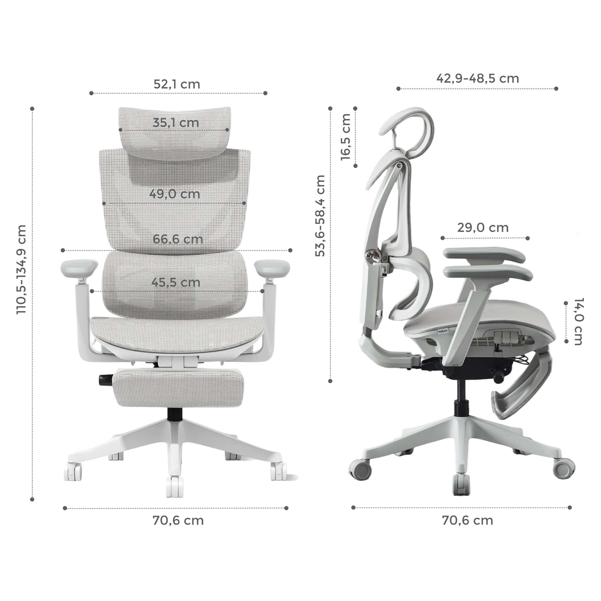S7 Chaise de bureau ergonomique avec réglage à trois boutons