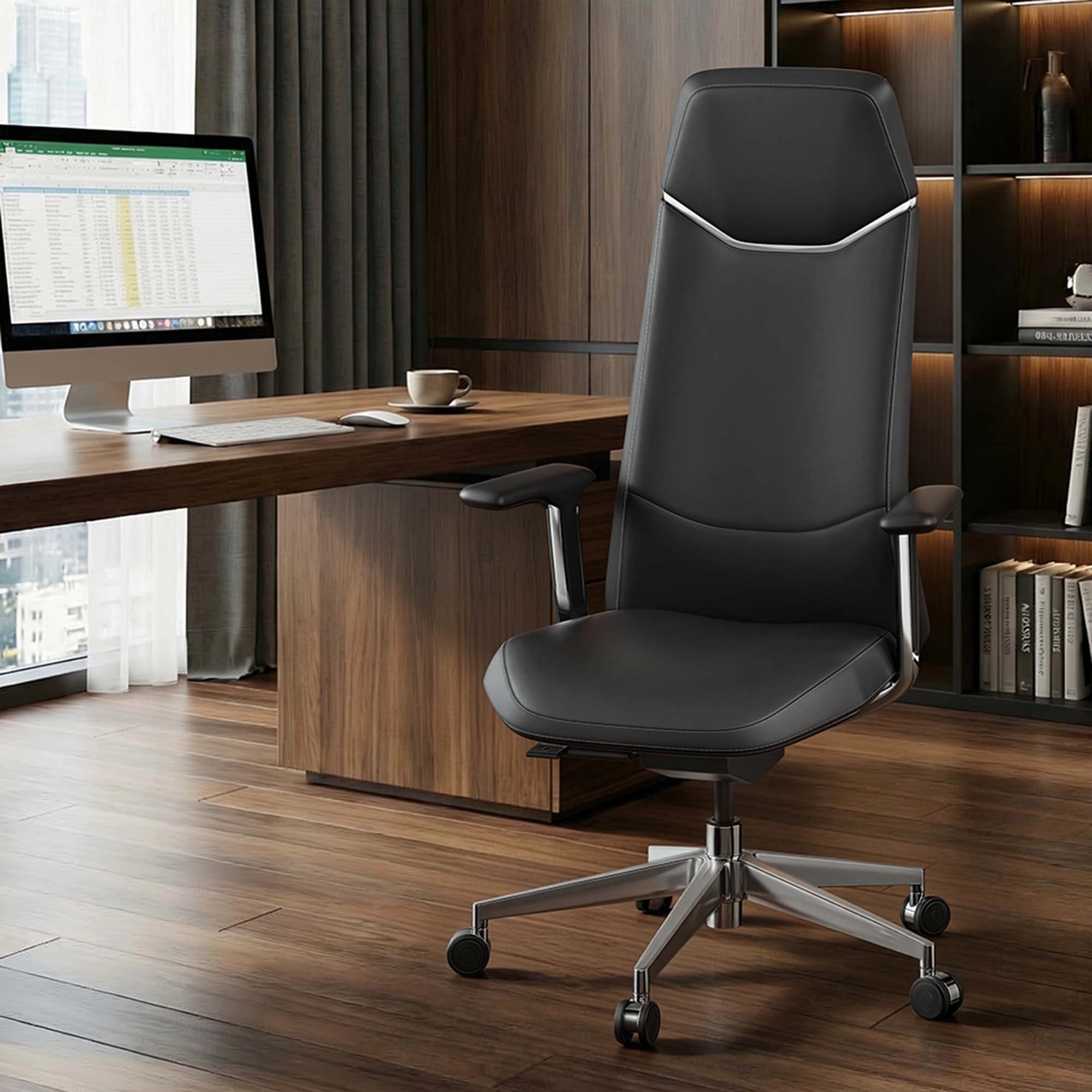 Neris Chaise de Bureau en Cuir avec Meilleur Rapport Qualité-Prix