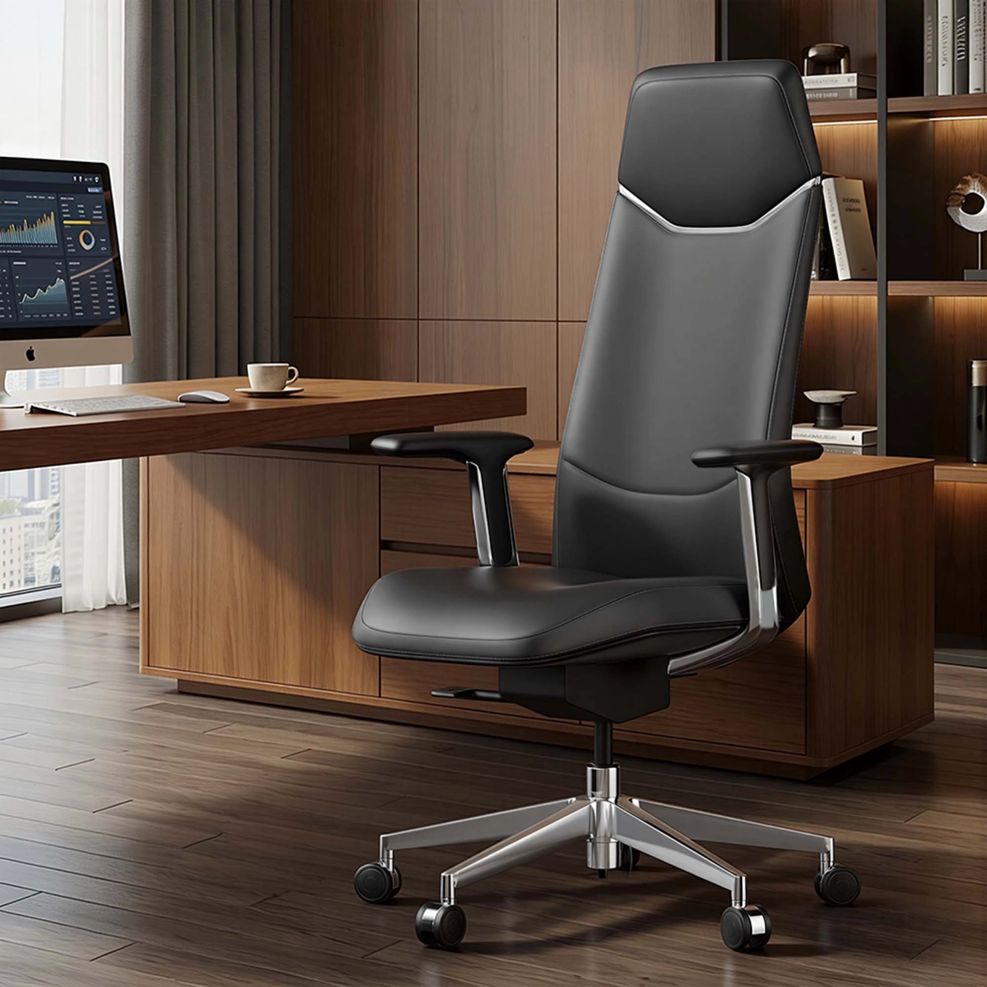 Neris Chaise de Bureau en Cuir avec Meilleur Rapport Qualité-Prix