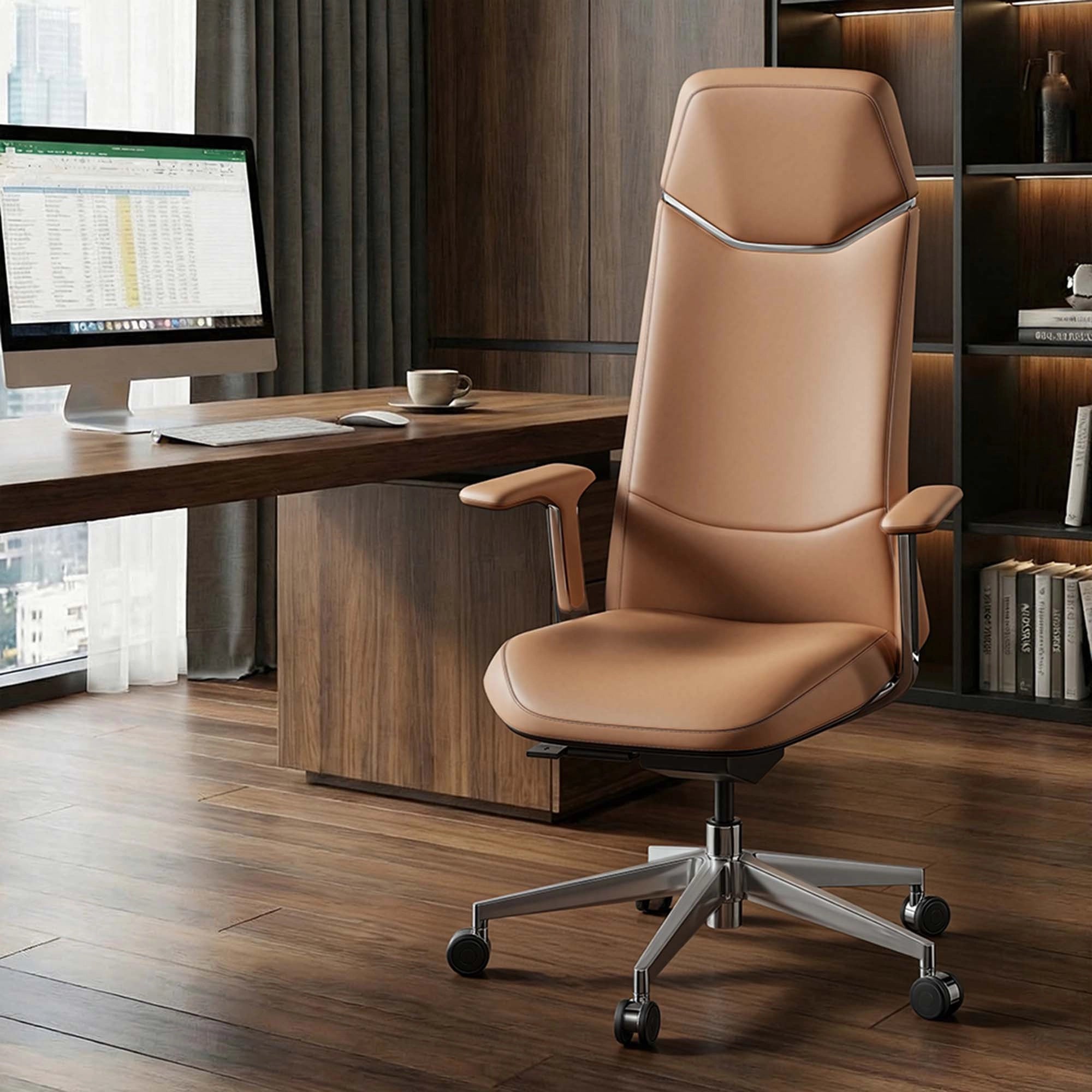 Neris Chaise de Bureau en Cuir avec Meilleur Rapport Qualité-Prix