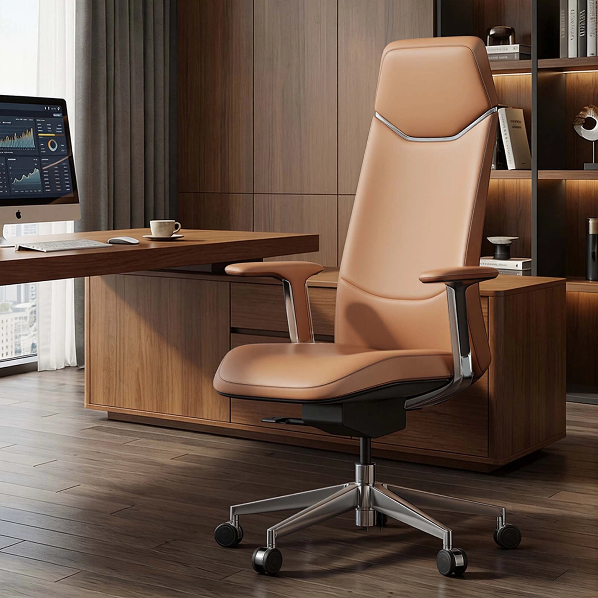 Neris Chaise de Bureau en Cuir avec Meilleur Rapport Qualité-Prix