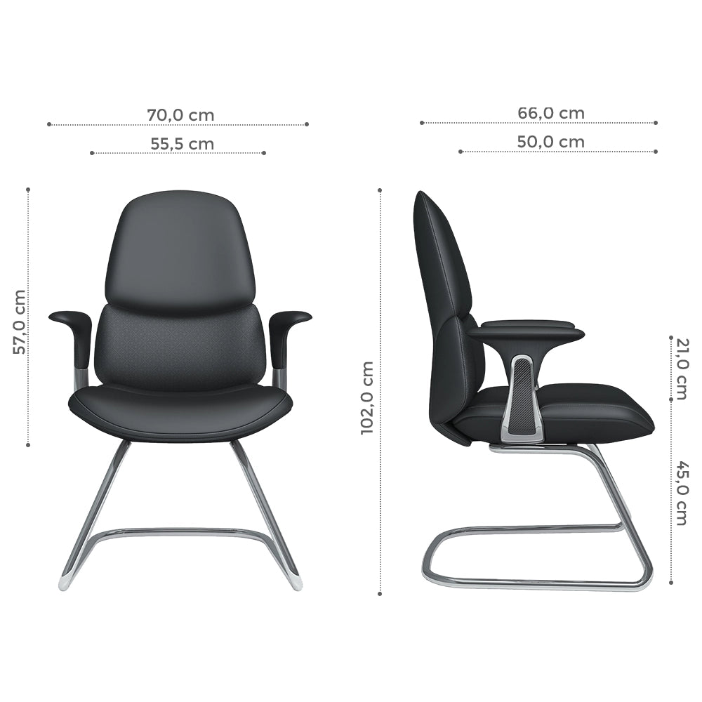 Nyla Chaise Cantilever en Cuir Réglable