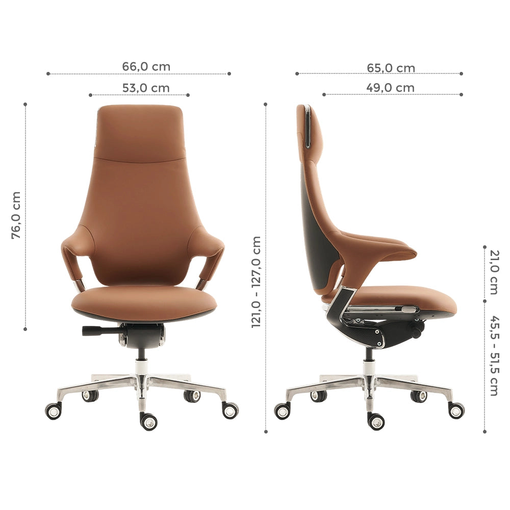 Nigel Chaise en Cuir Premium avec Assise Confortable