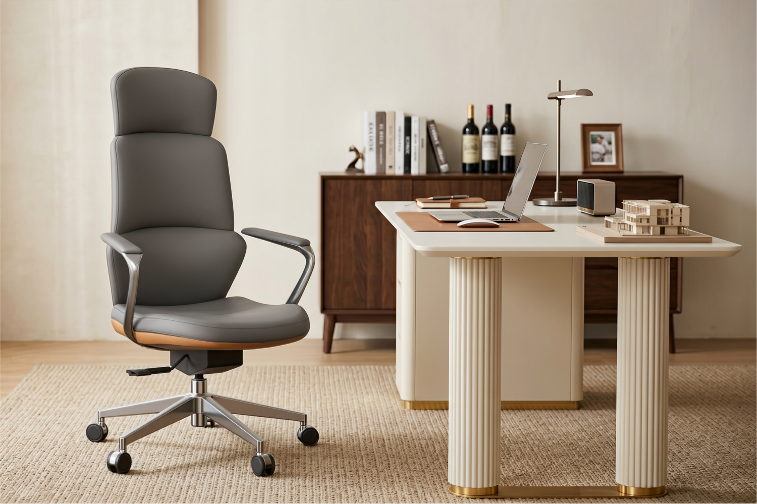 Fauteuil de Bureau Ergonomique de Luxe pour Home Office : L’Alliance Parfaite entre Élégance du Cuir et Confort Ergonomique