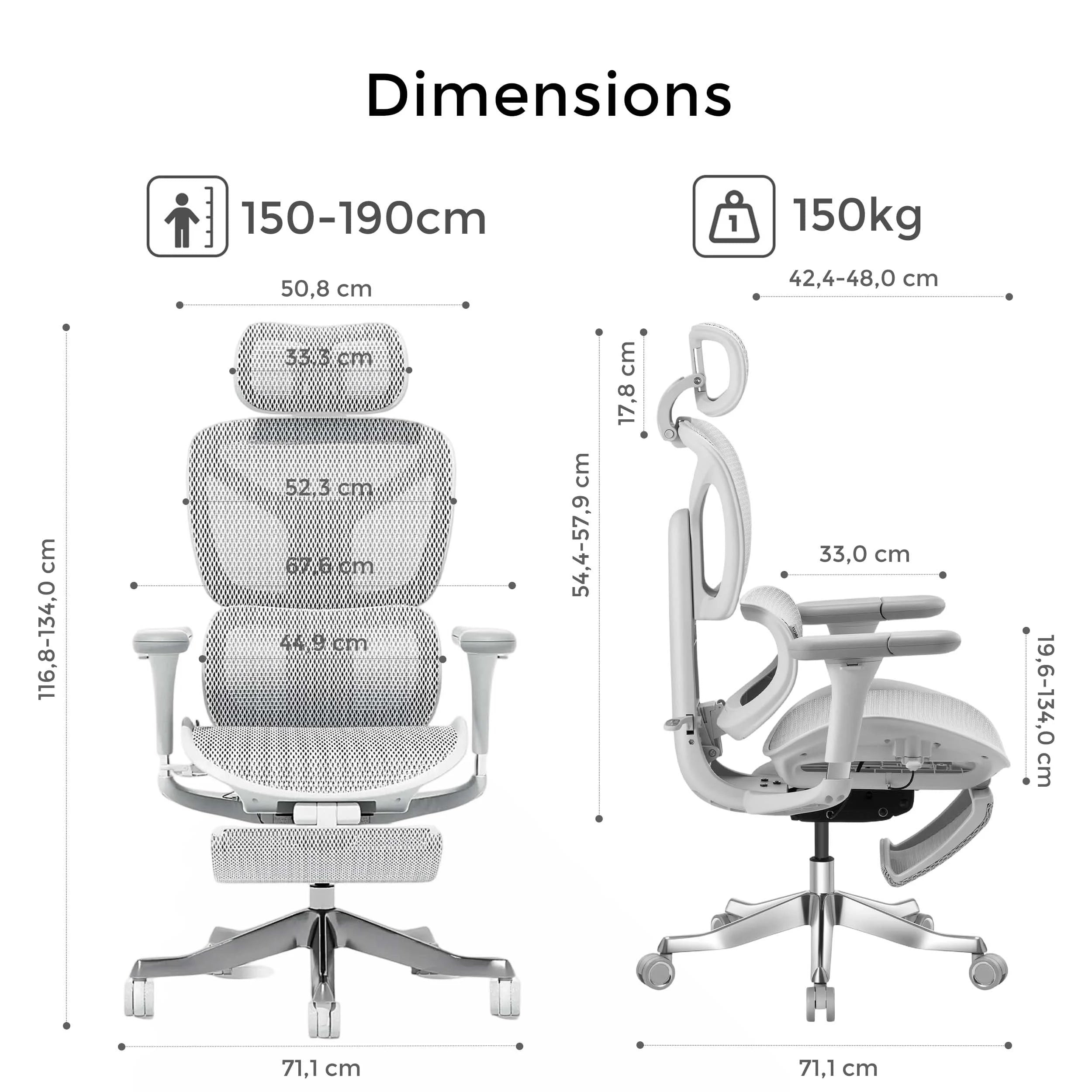 S9 Pro Chaise de bureau ergonomique avec réglage One-Touch