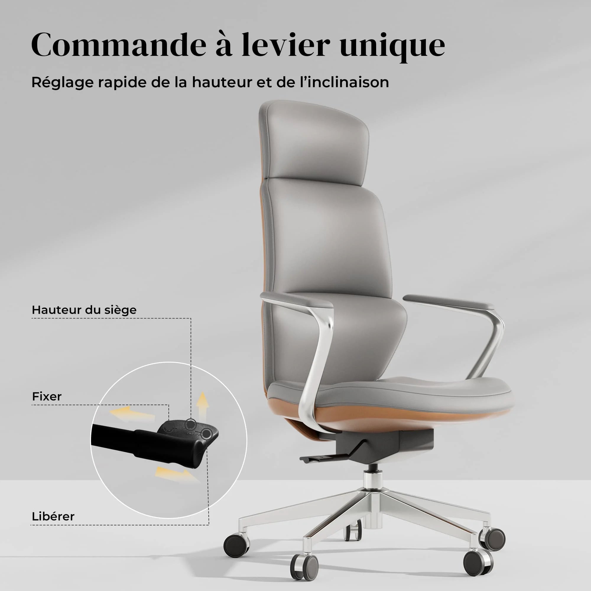 Nolan Chaise en Cuir avec Design Classique
