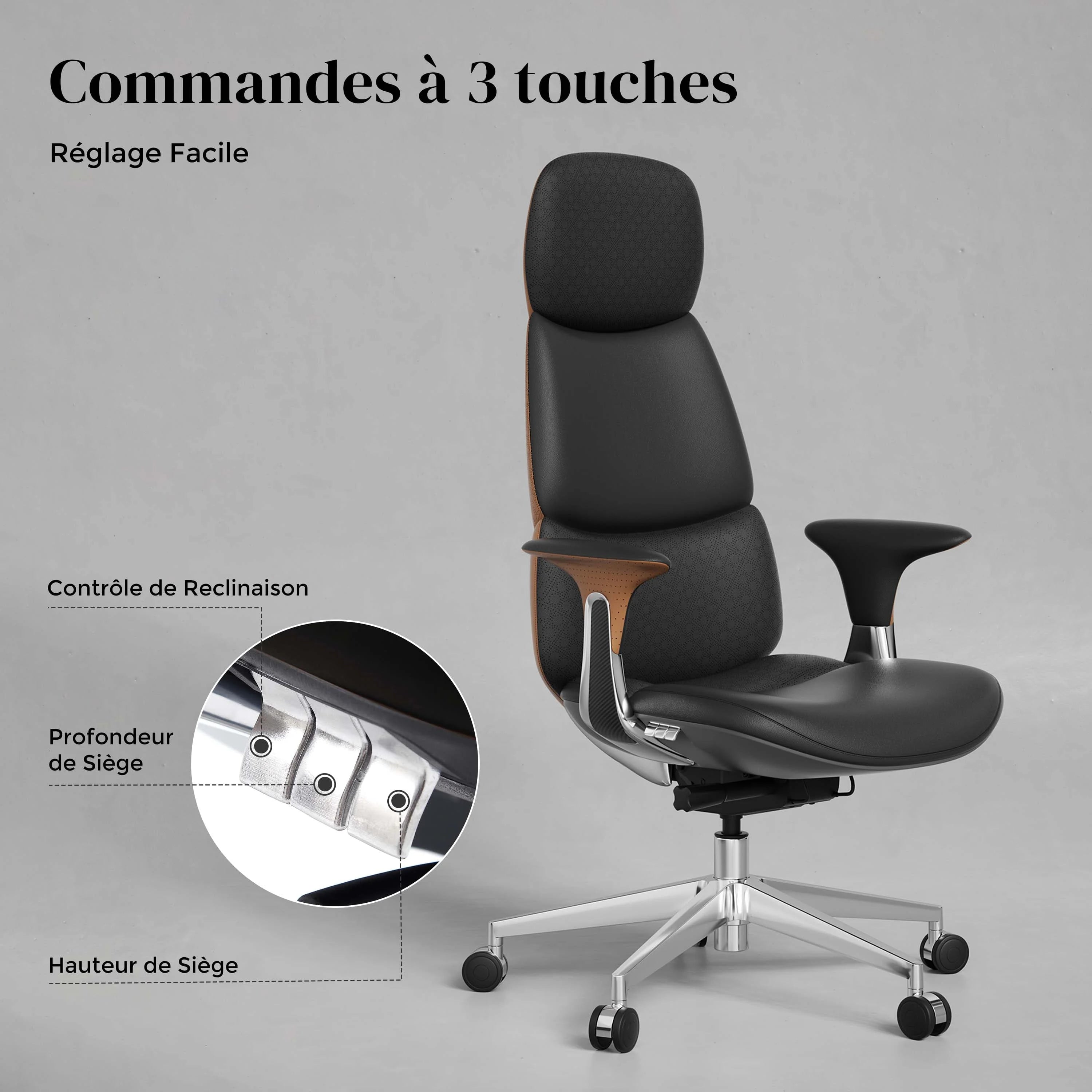 Nolan Chaise en Cuir avec Design Classique