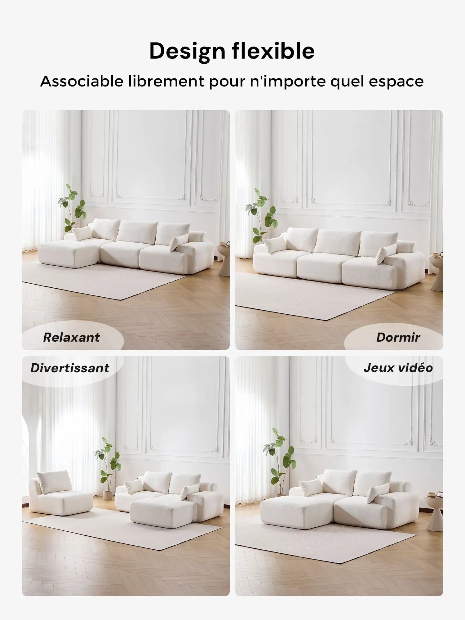 Zeus Canapé Sectionnel Compressé 2 Places