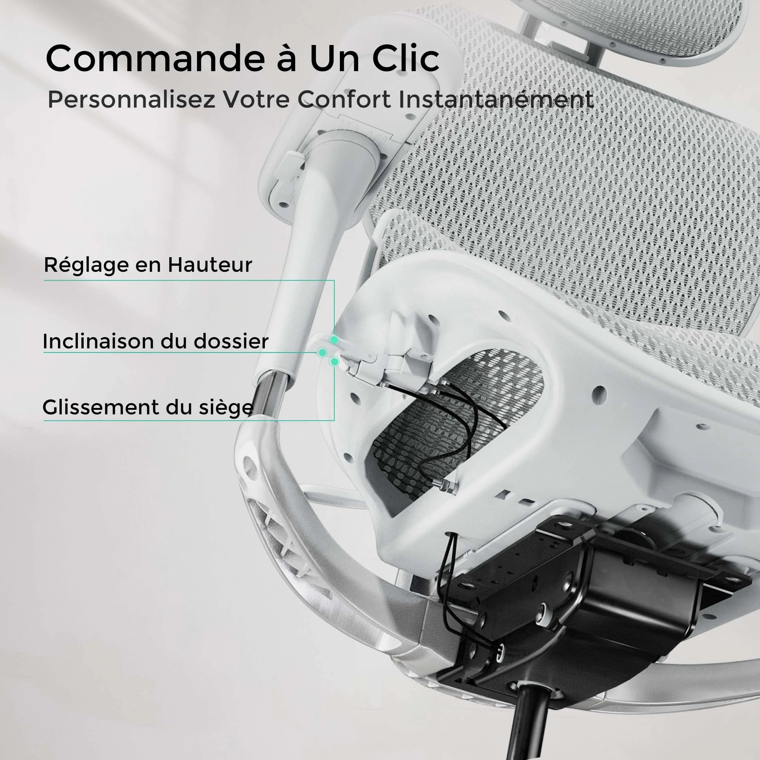 S9 Pro Chaise de bureau ergonomique avec réglage One-Touch