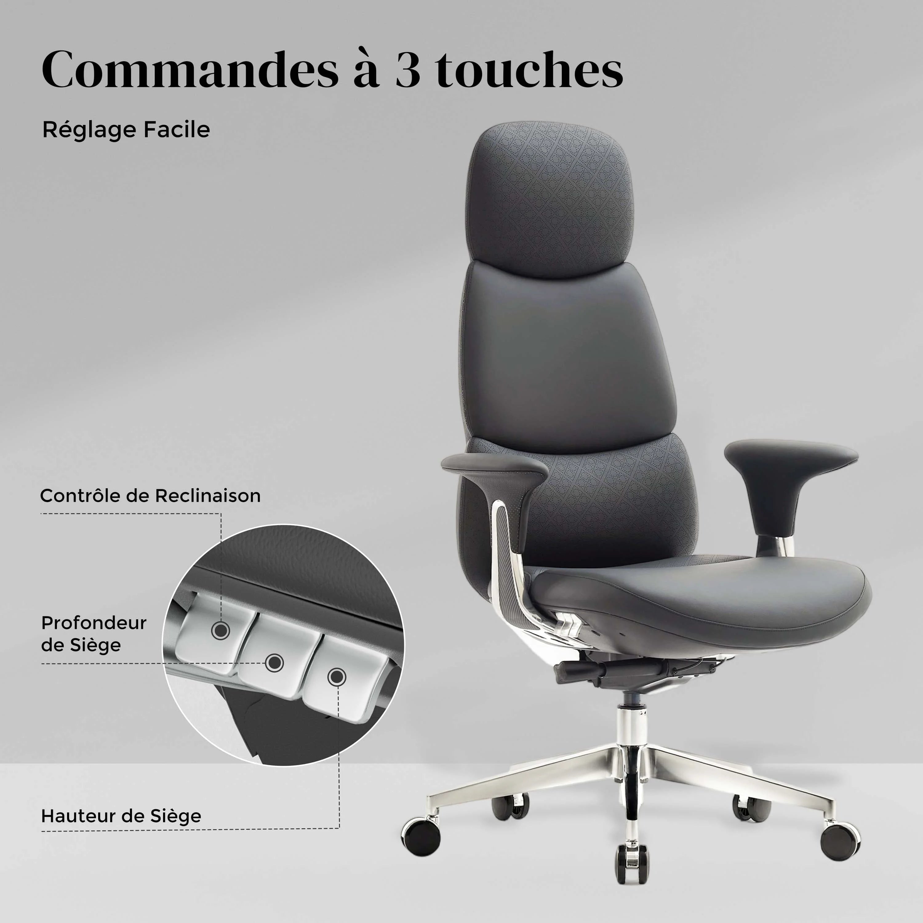 Nolan Chaise en Cuir avec Design Classique