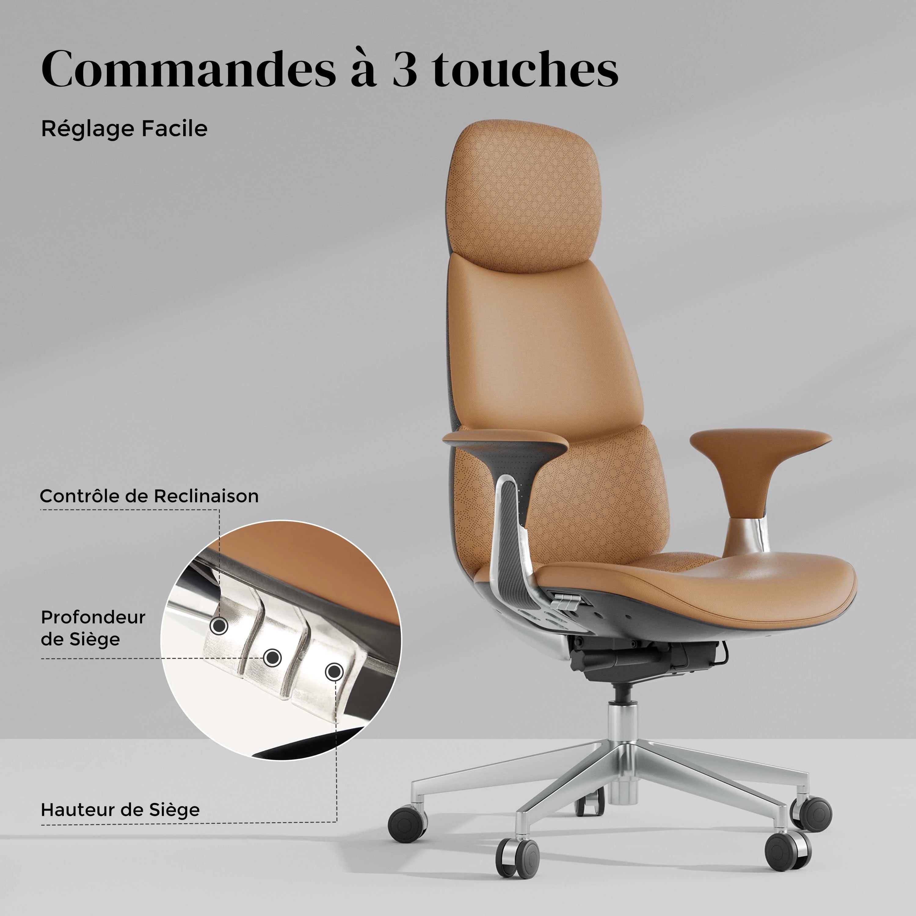 Nolan Chaise en Cuir avec Design Classique
